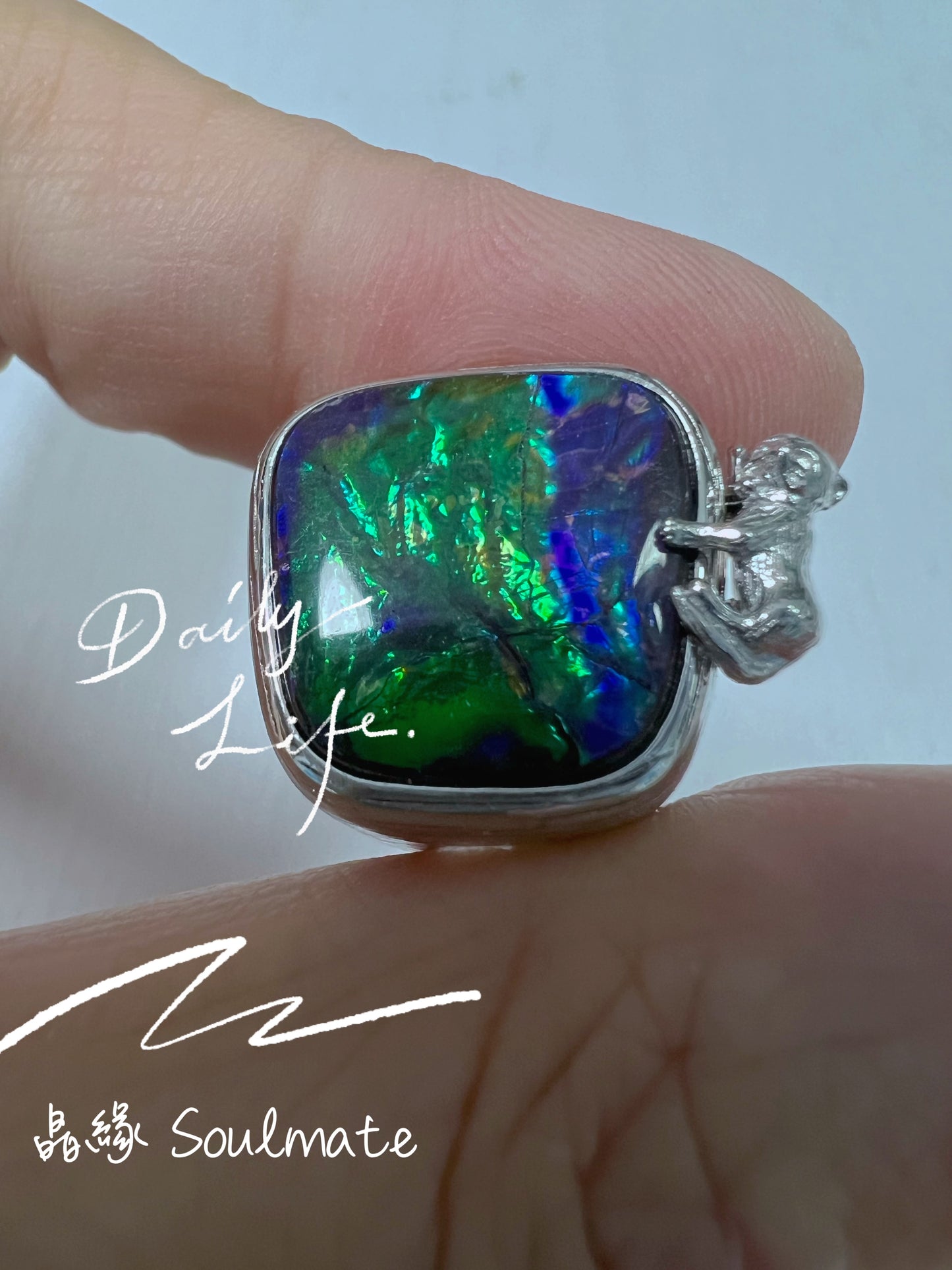 斑彩石盒子 18mm (石15mm)