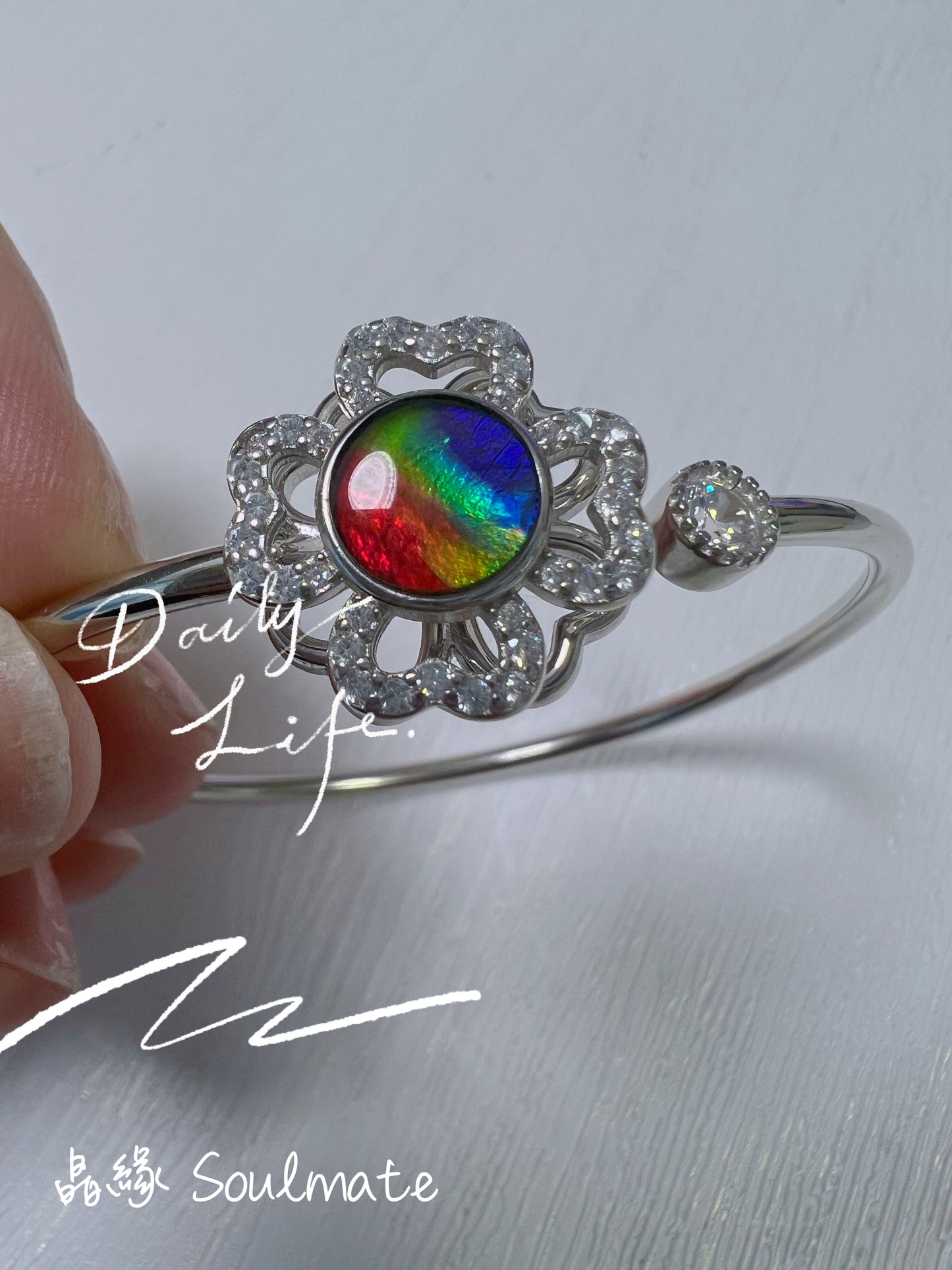 斑彩石手鐲 17mm (石8mm)