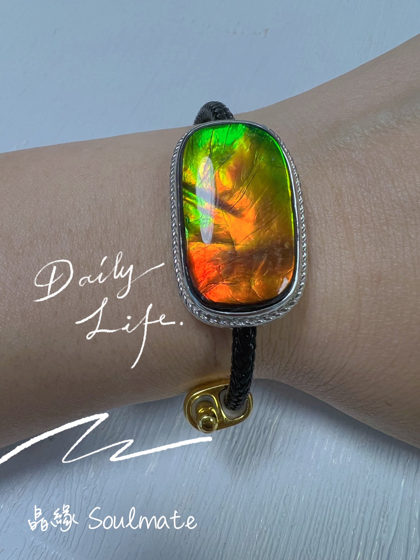 斑彩石盒子 19x32mm (石15x28mm)