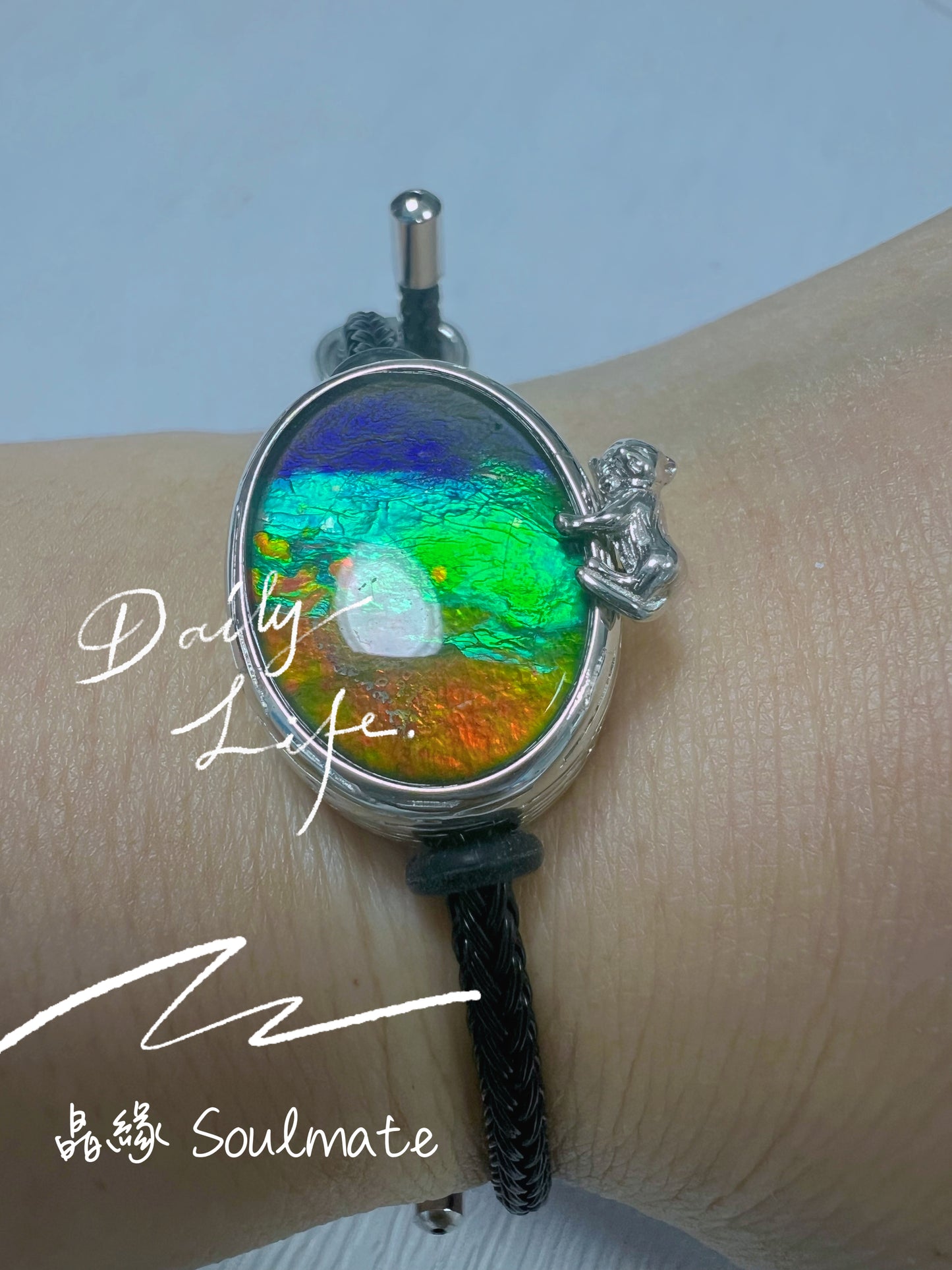 斑彩石盒子 17x22mm (石15x20mm)