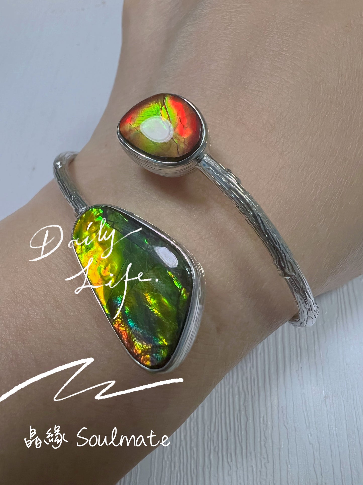 斑彩石手鐲 16x26mm, 12x14mm