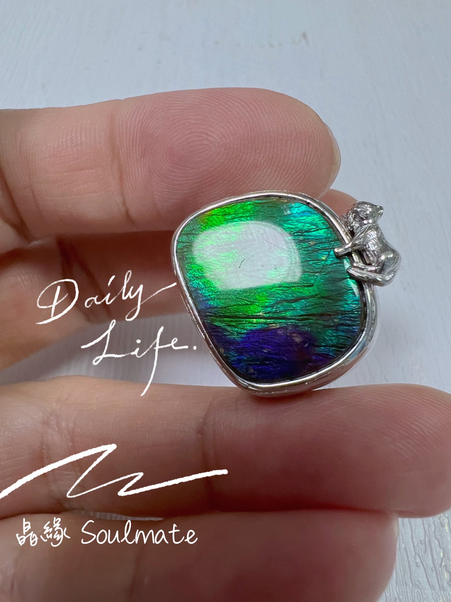 斑彩石盒子 18x22mm (石15x19mm)