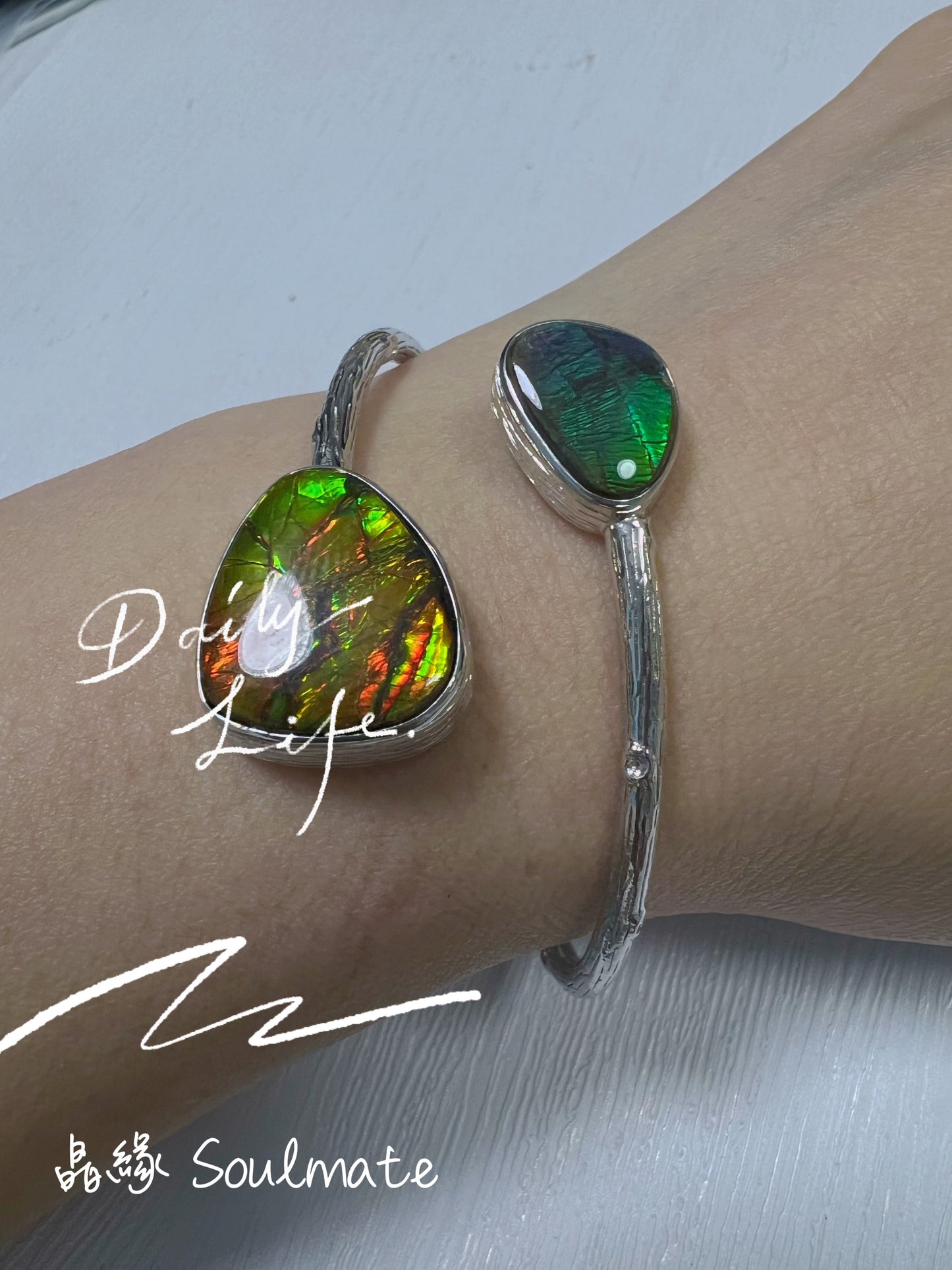 斑彩石手鐲 17x20mm, 12x15mm