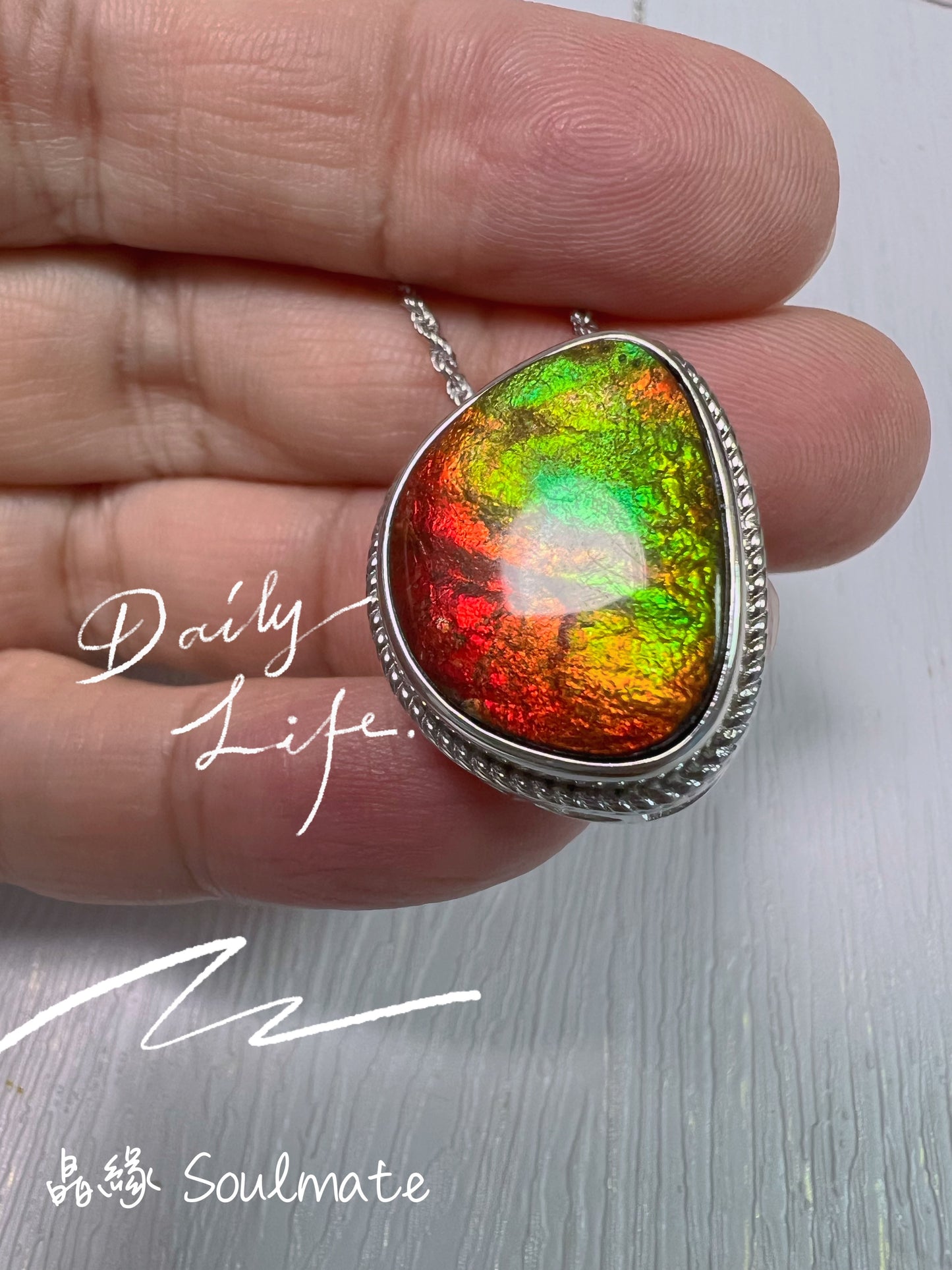 斑彩石盒子 18x23mm (石14x19mm)