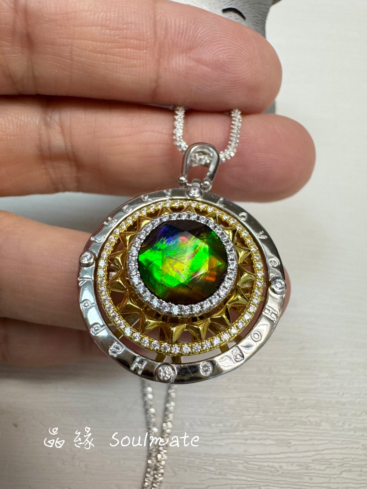 斑彩石吊墜 26mm (石10mm)