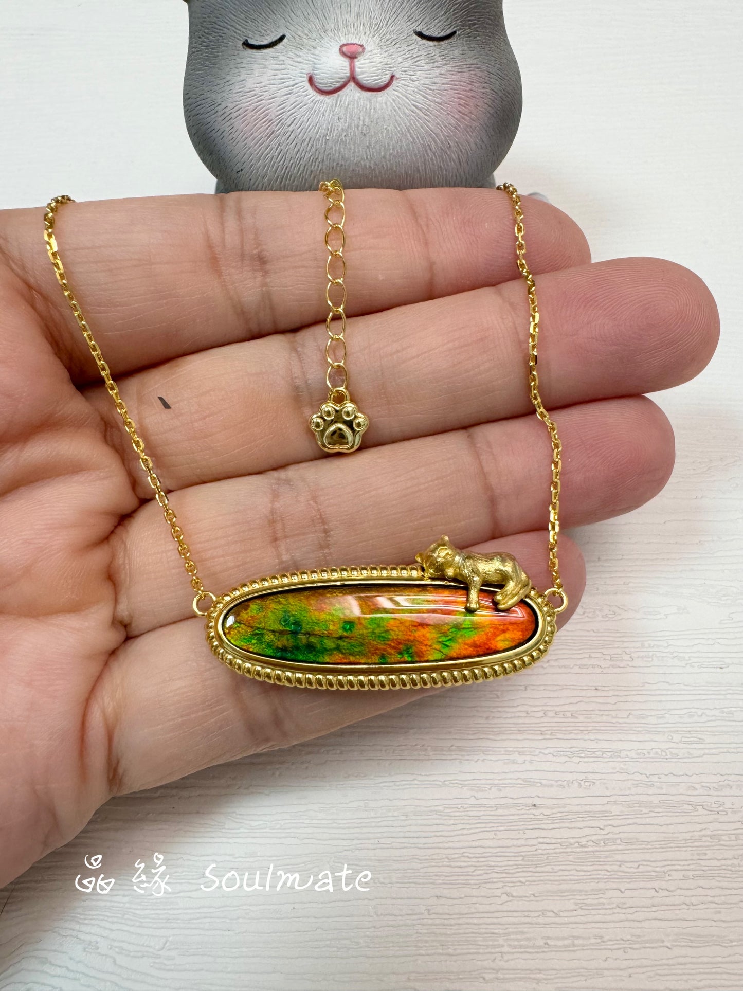 斑彩石頸鏈 12x34mm