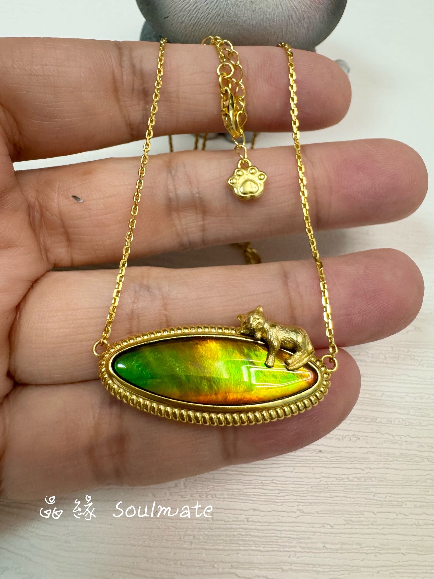 斑彩石頸鏈 13x31mm