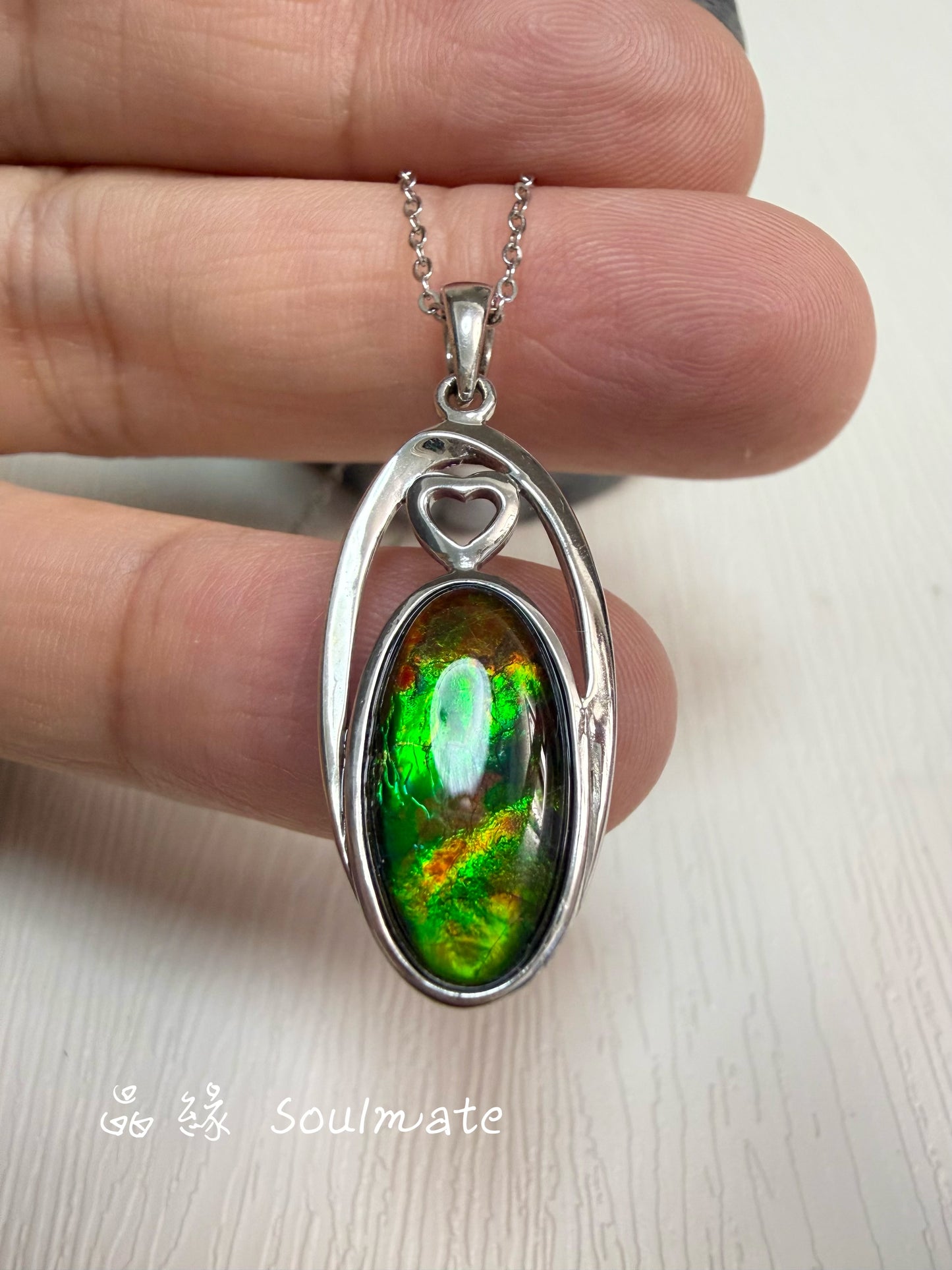 斑彩石吊墜 (石8x16mm)