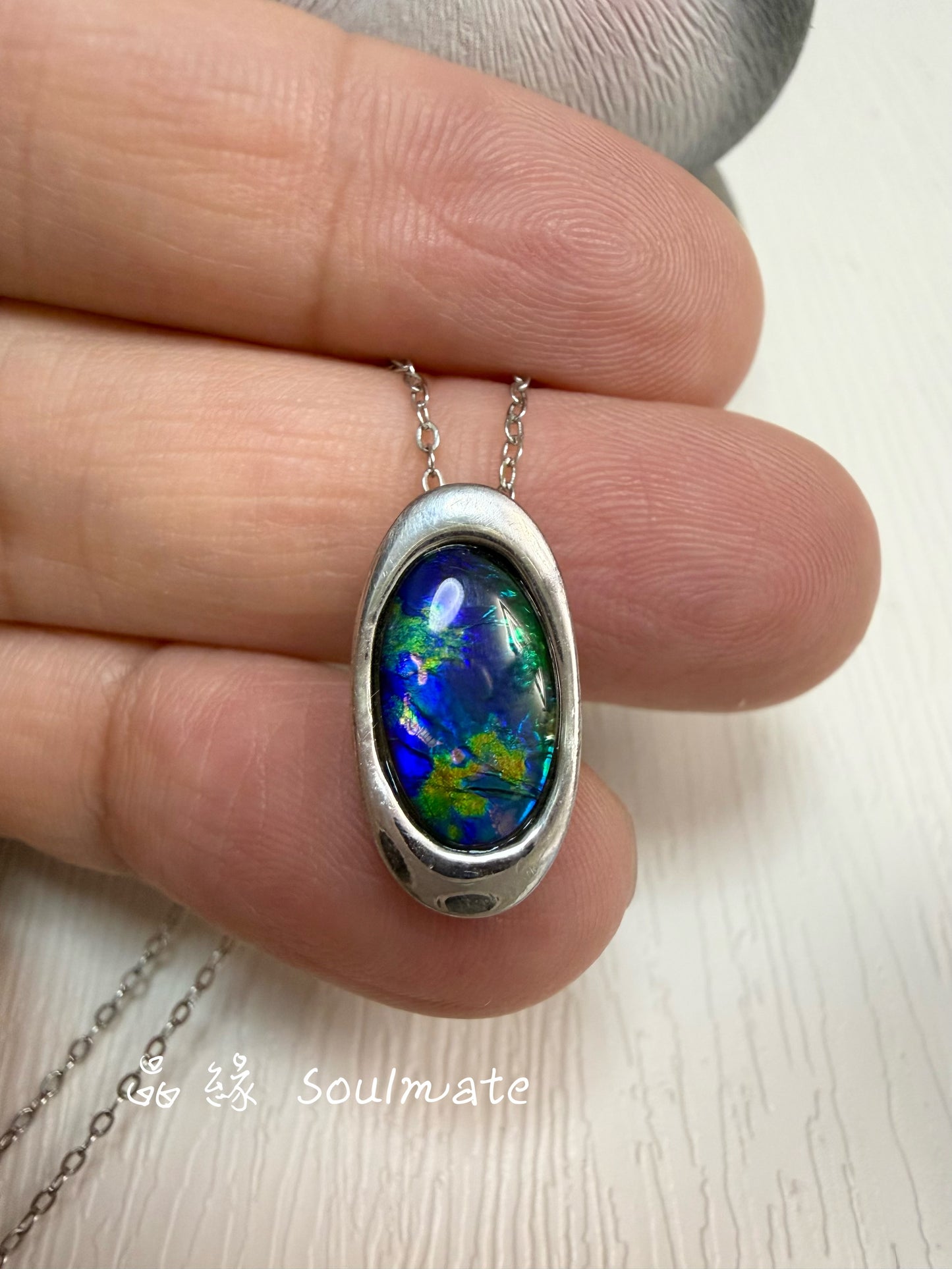 斑彩石吊墜 (石8x12mm)