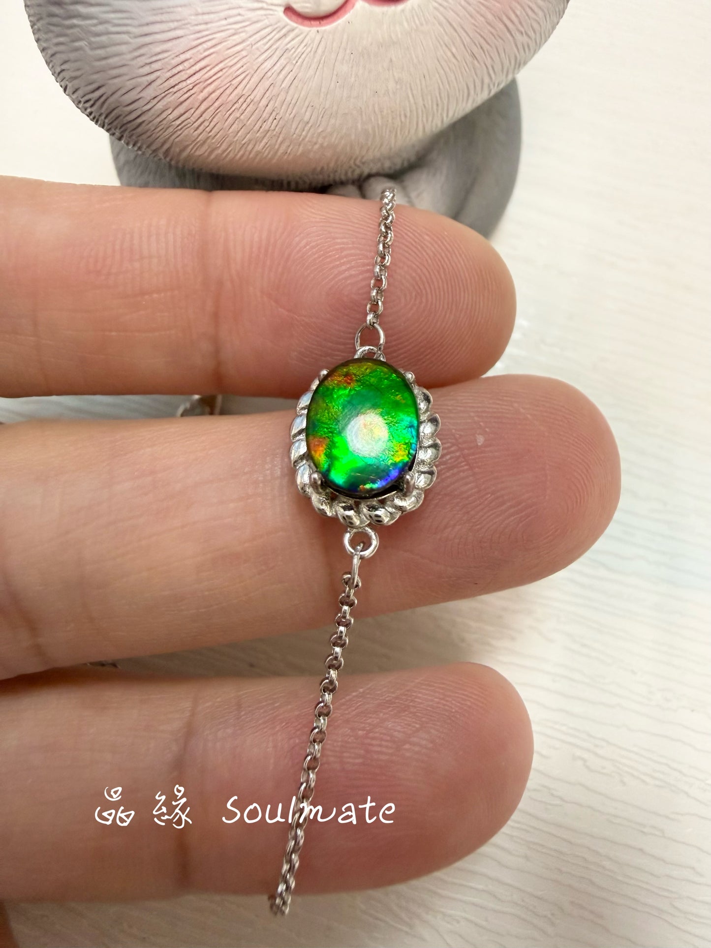 斑彩石手鏈 (石7x9mm)