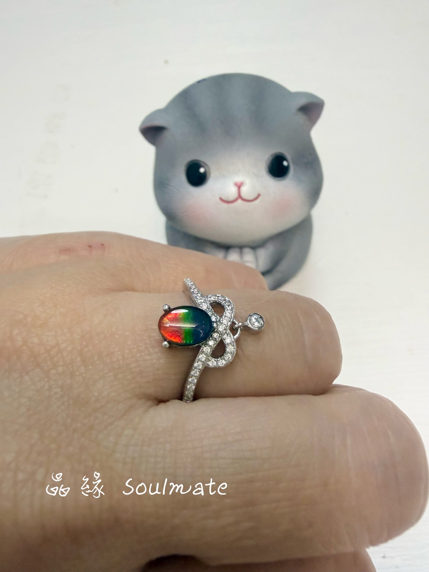 斑彩石戒指 (石5x7mm)