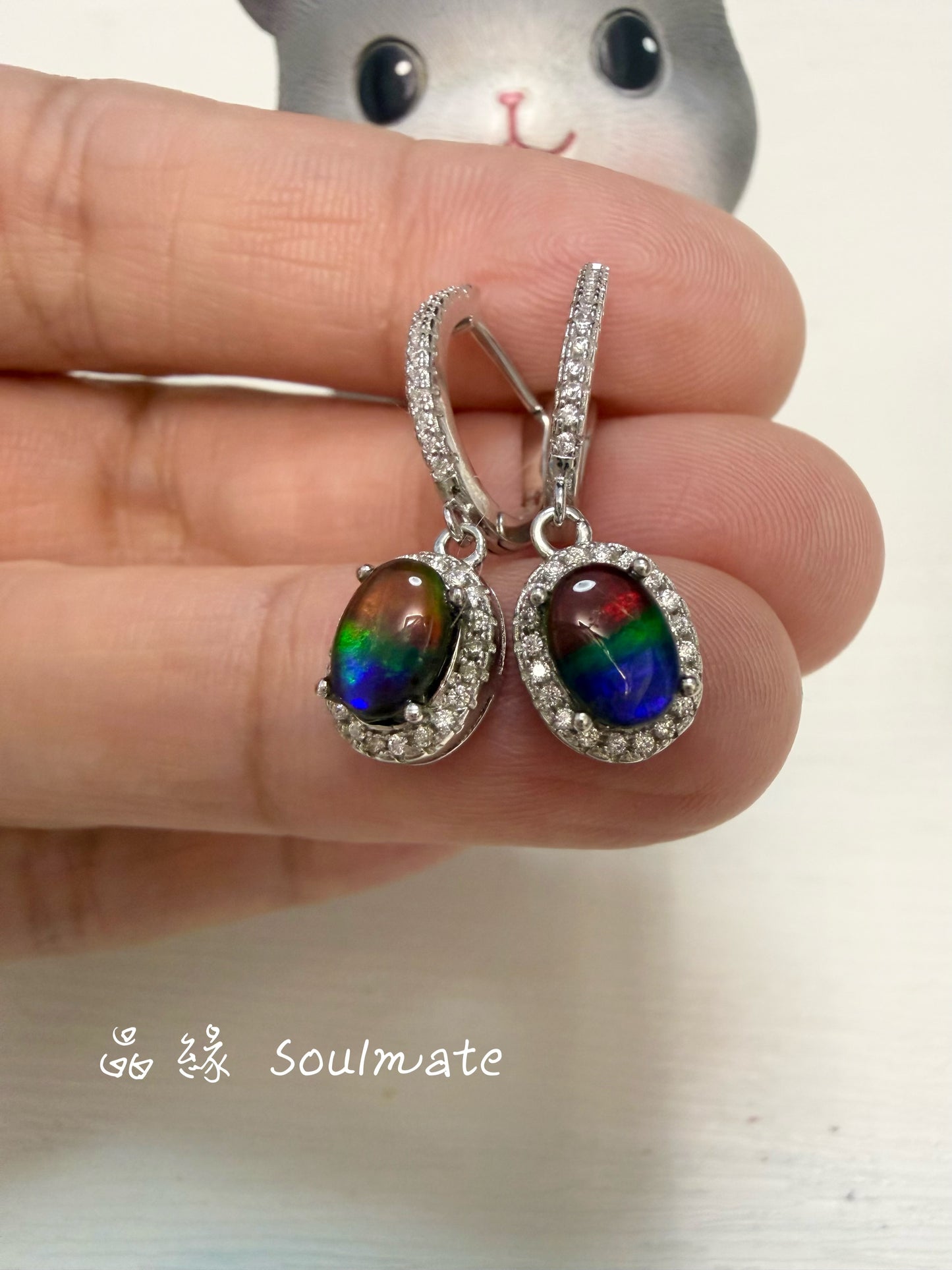 斑彩石耳圈(石6x8mm)