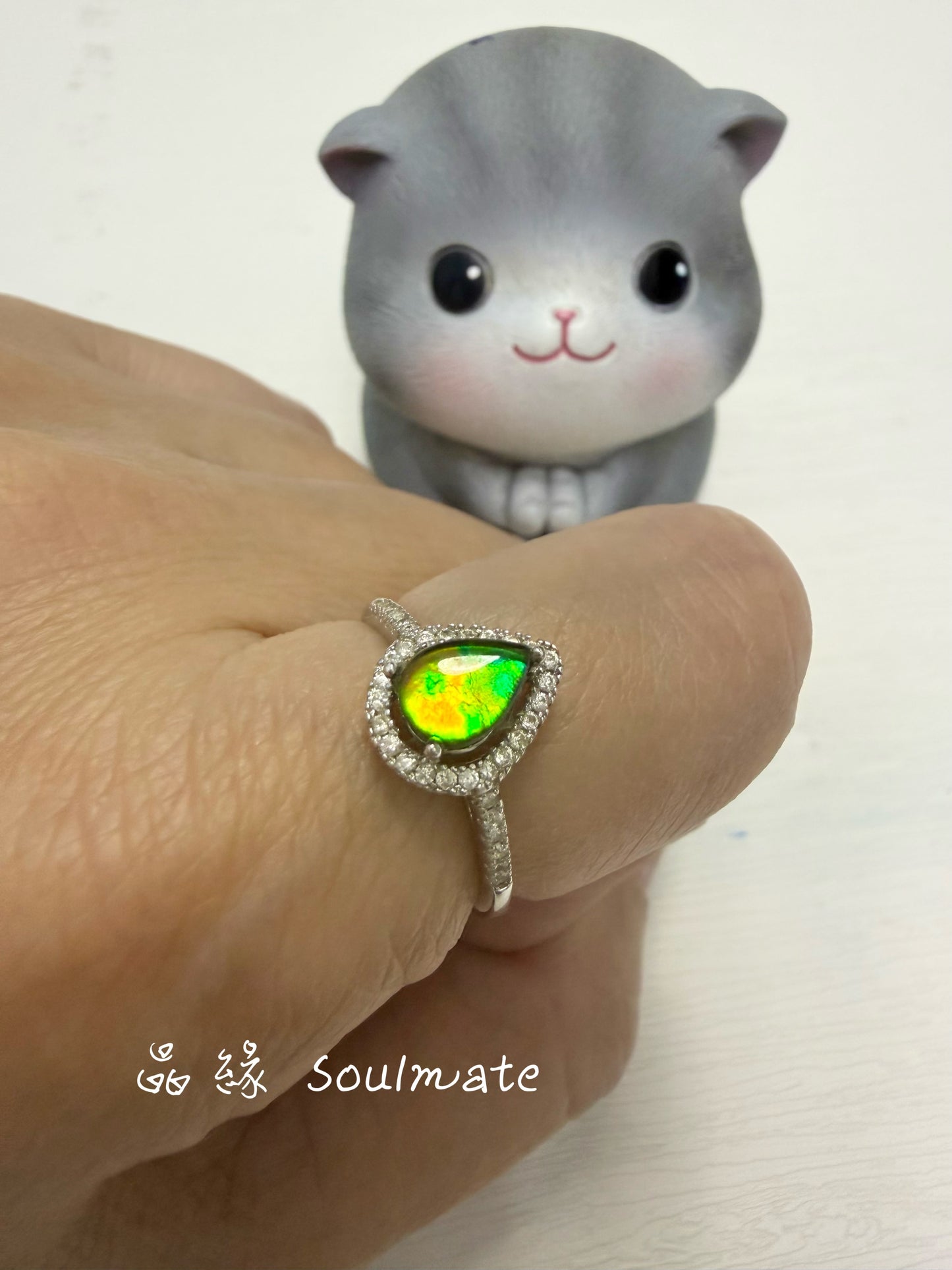 斑彩石戒指 (石5x7mm)