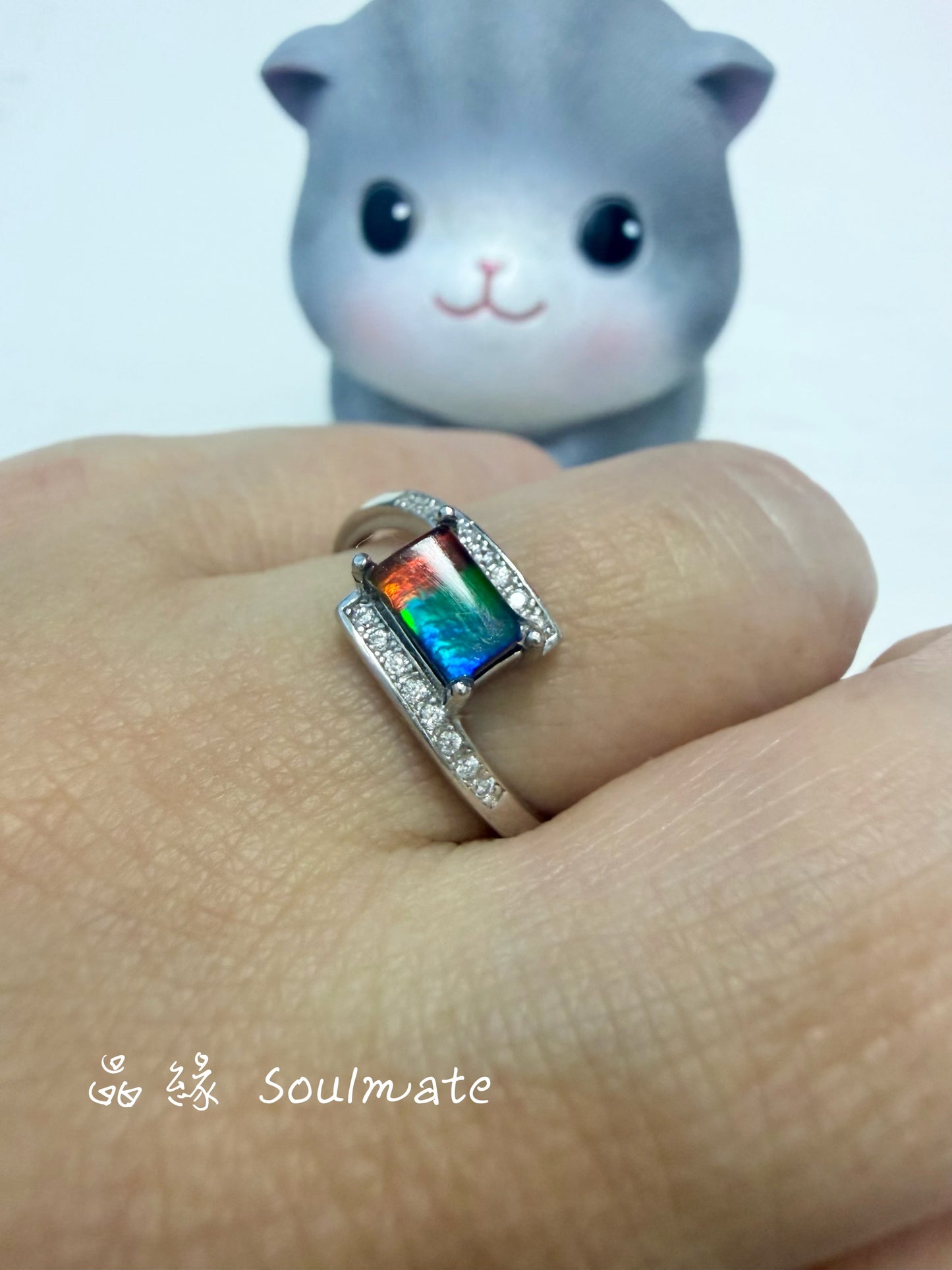 斑彩石戒指 (石4x6mm)
