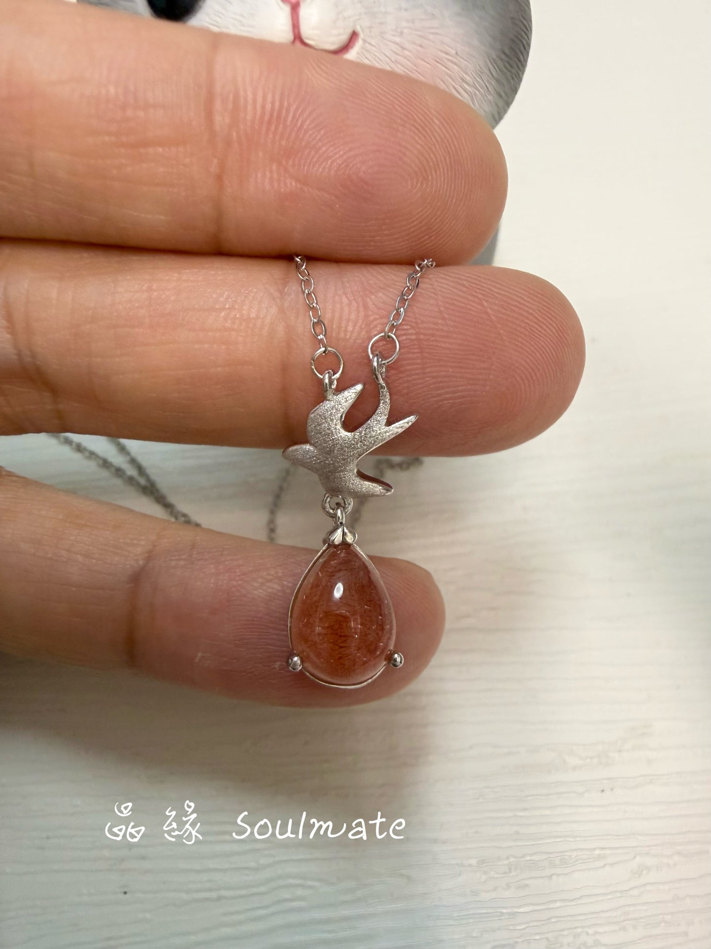 俄羅斯士多啤梨晶頸鏈(石8x10mm)