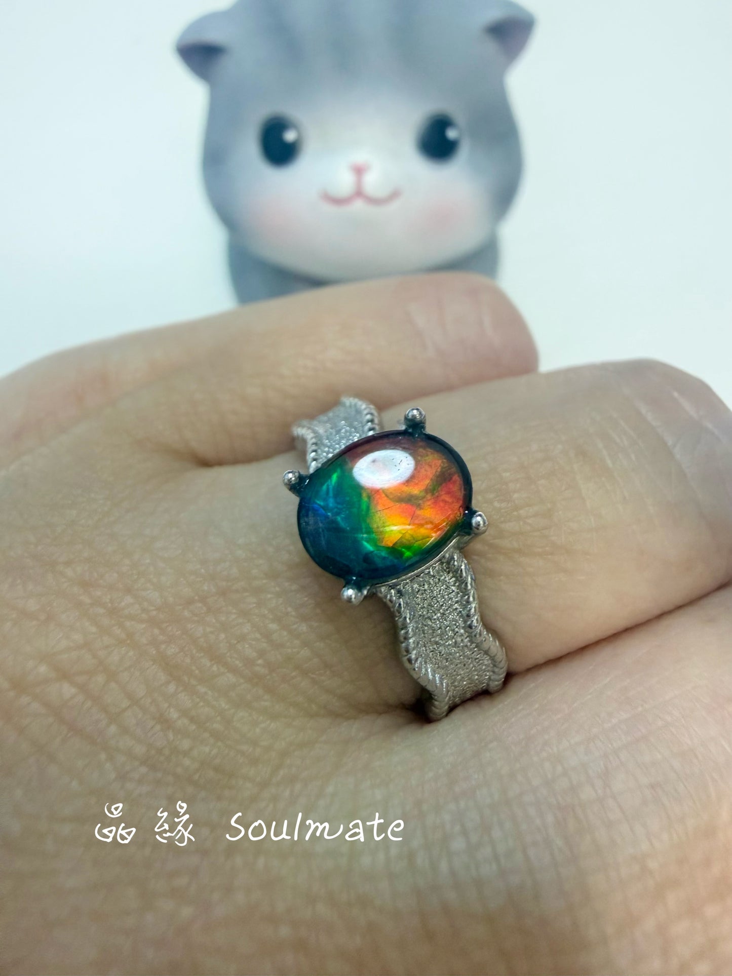斑彩石戒指 (石7x9mm)