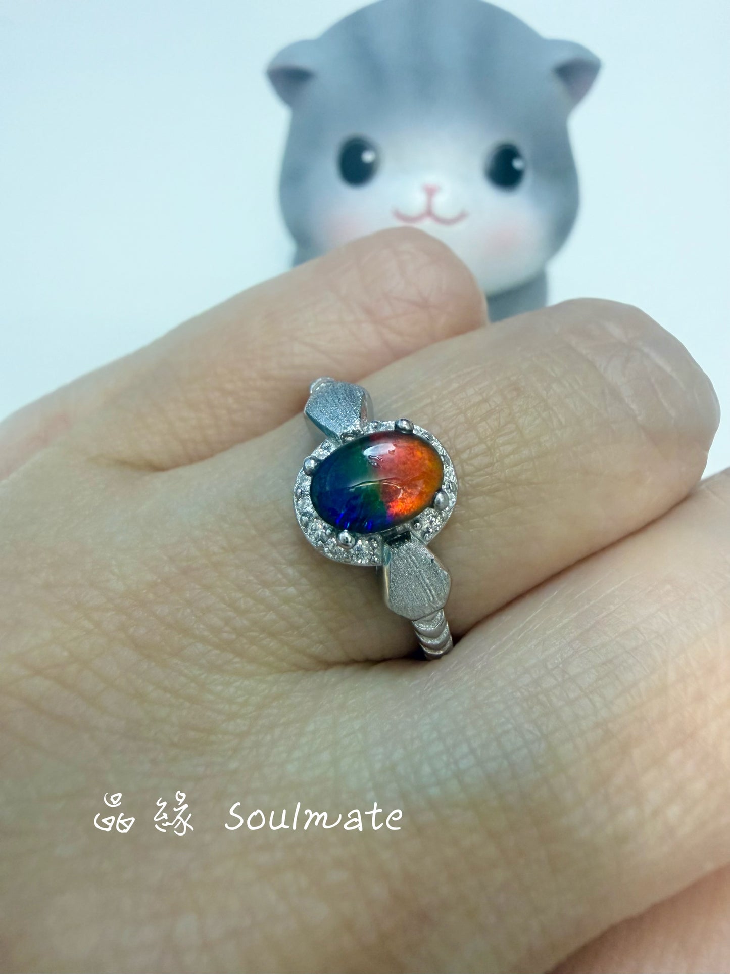 斑彩石戒指(石5x7mm)