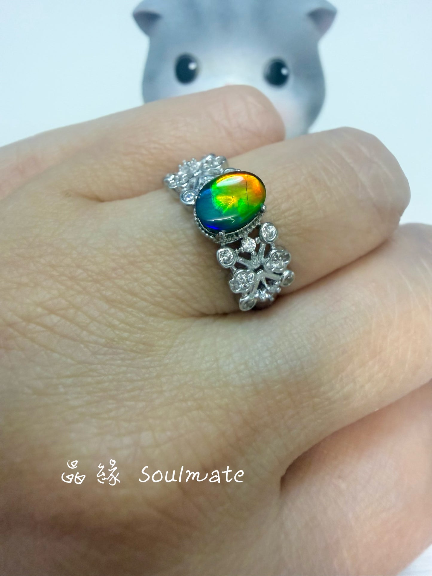 斑彩石戒指(石5x7mm)