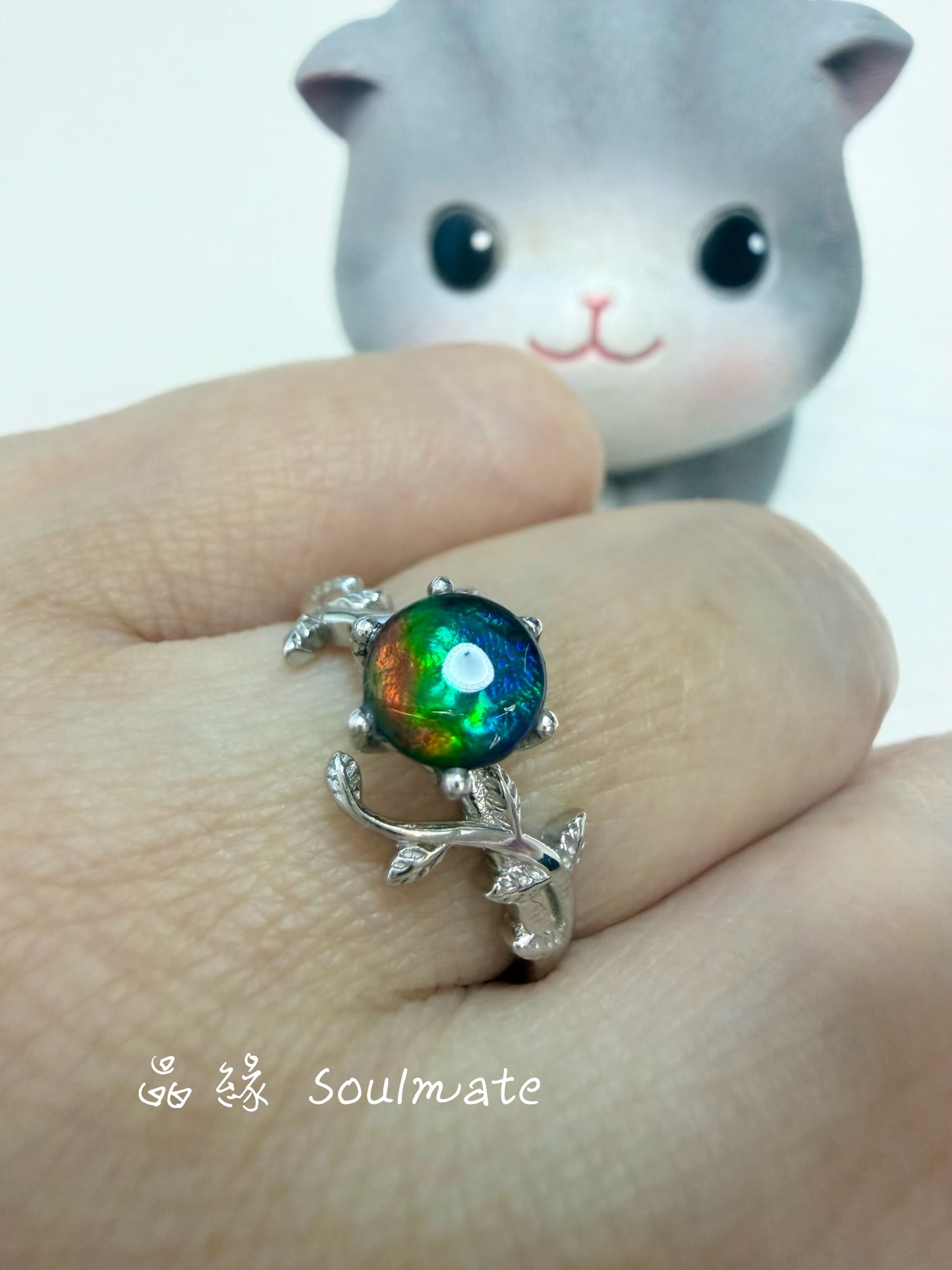 斑彩石戒指(石6mm)