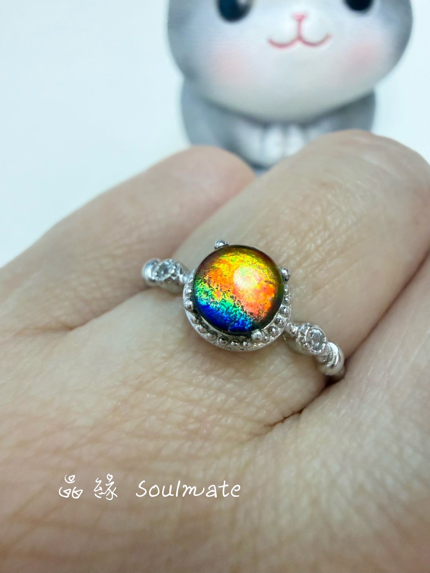 斑彩石戒指 (石6mm)