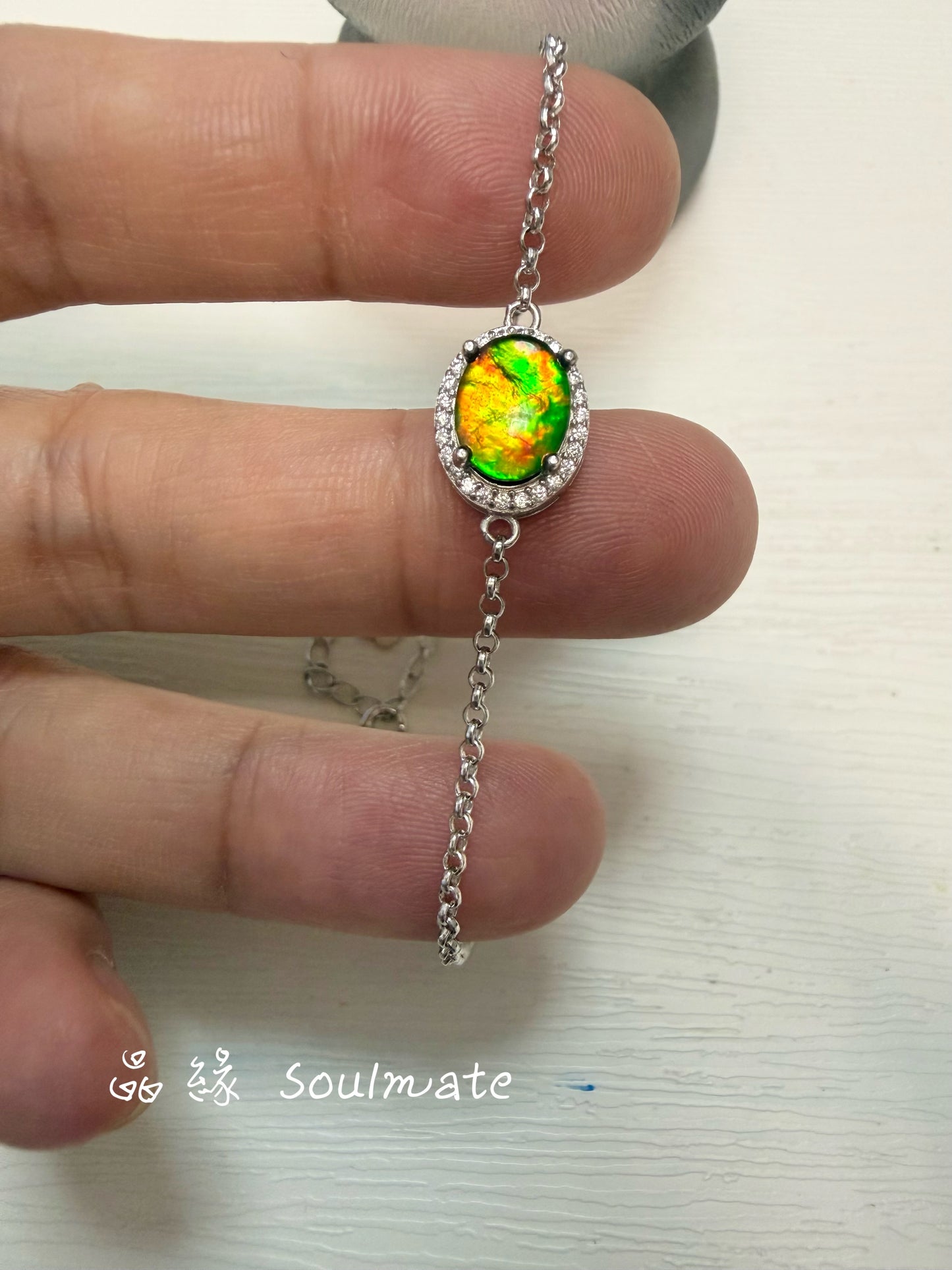 斑彩石手鏈 (石7x9mm)