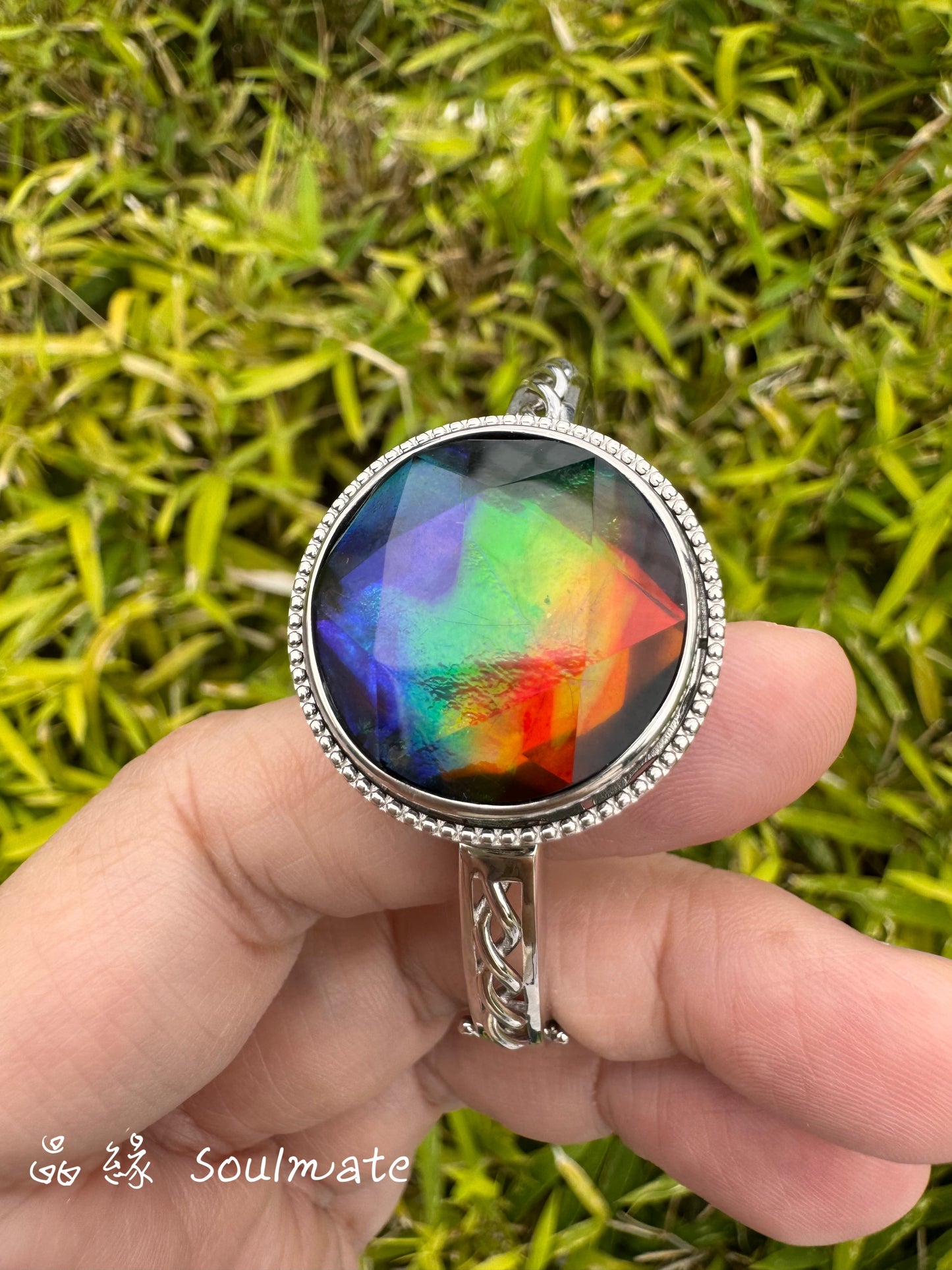 斑彩石盒子手鐲25mm (石20mm)(手圍16)