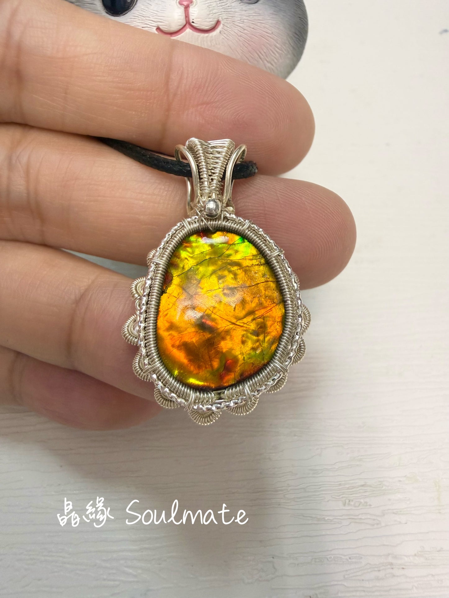 斑彩石吊墜 16x20mm