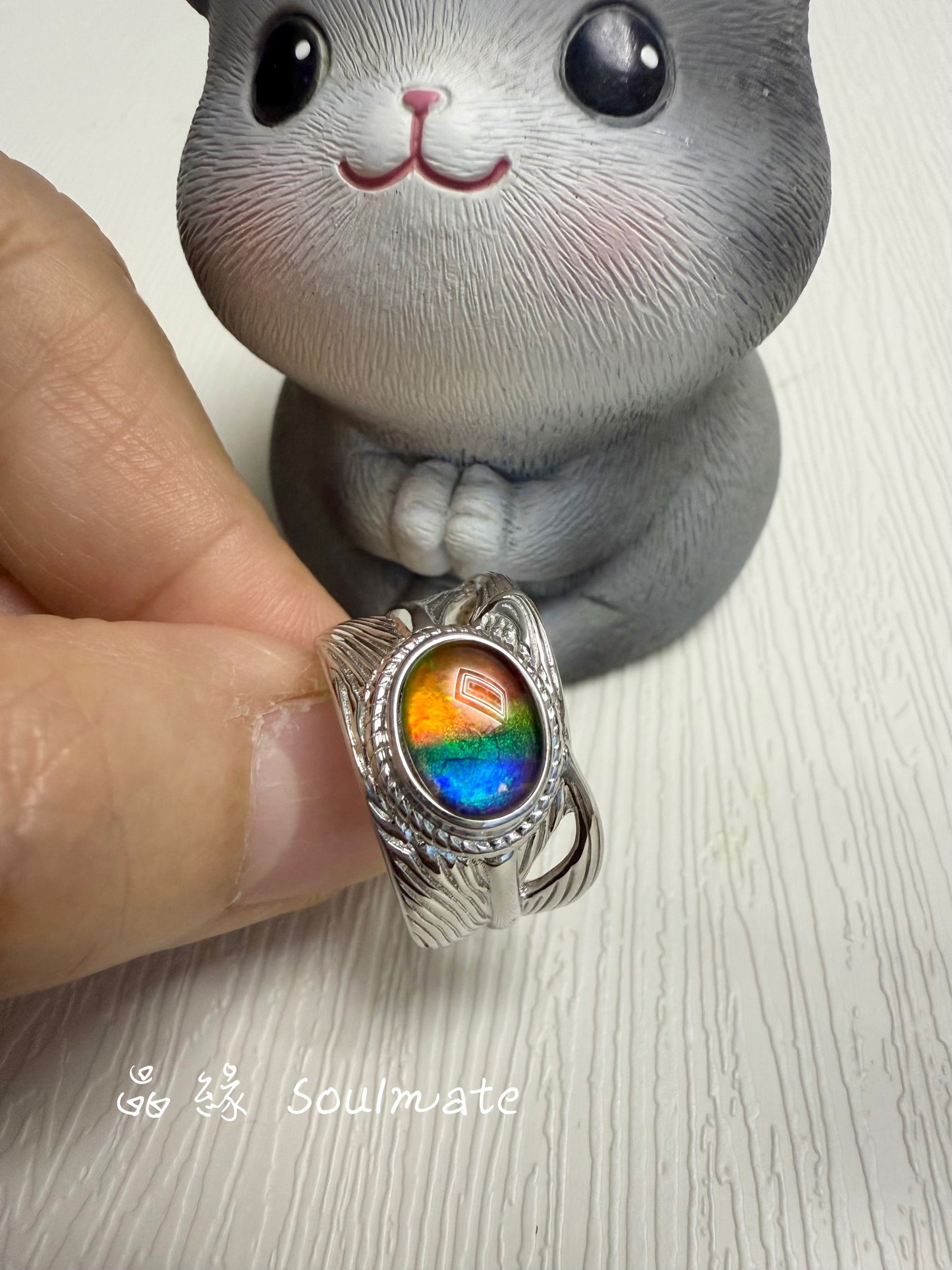 斑彩石戒指 (石7x9mm)