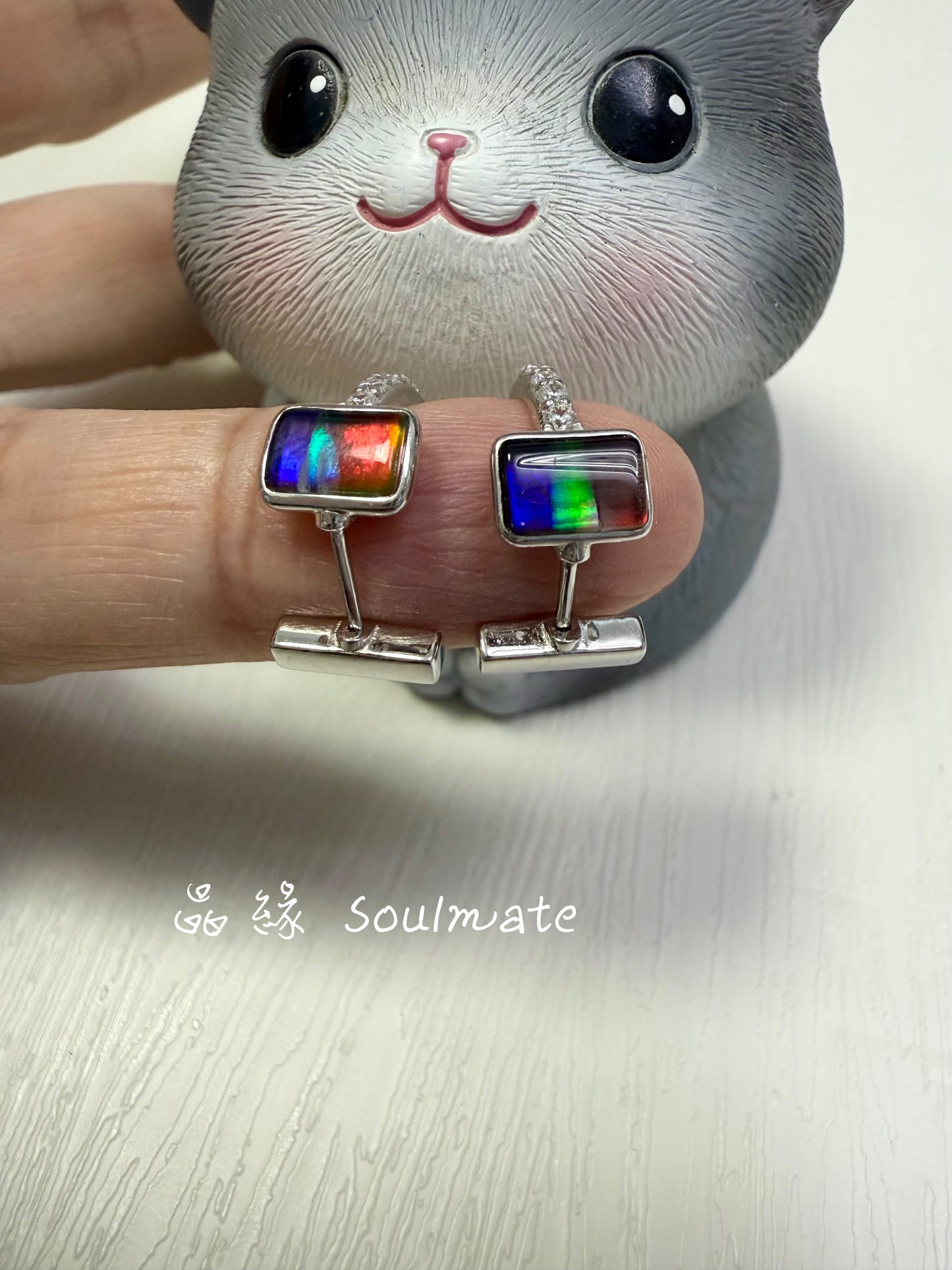 斑彩石耳圈 4x6mm