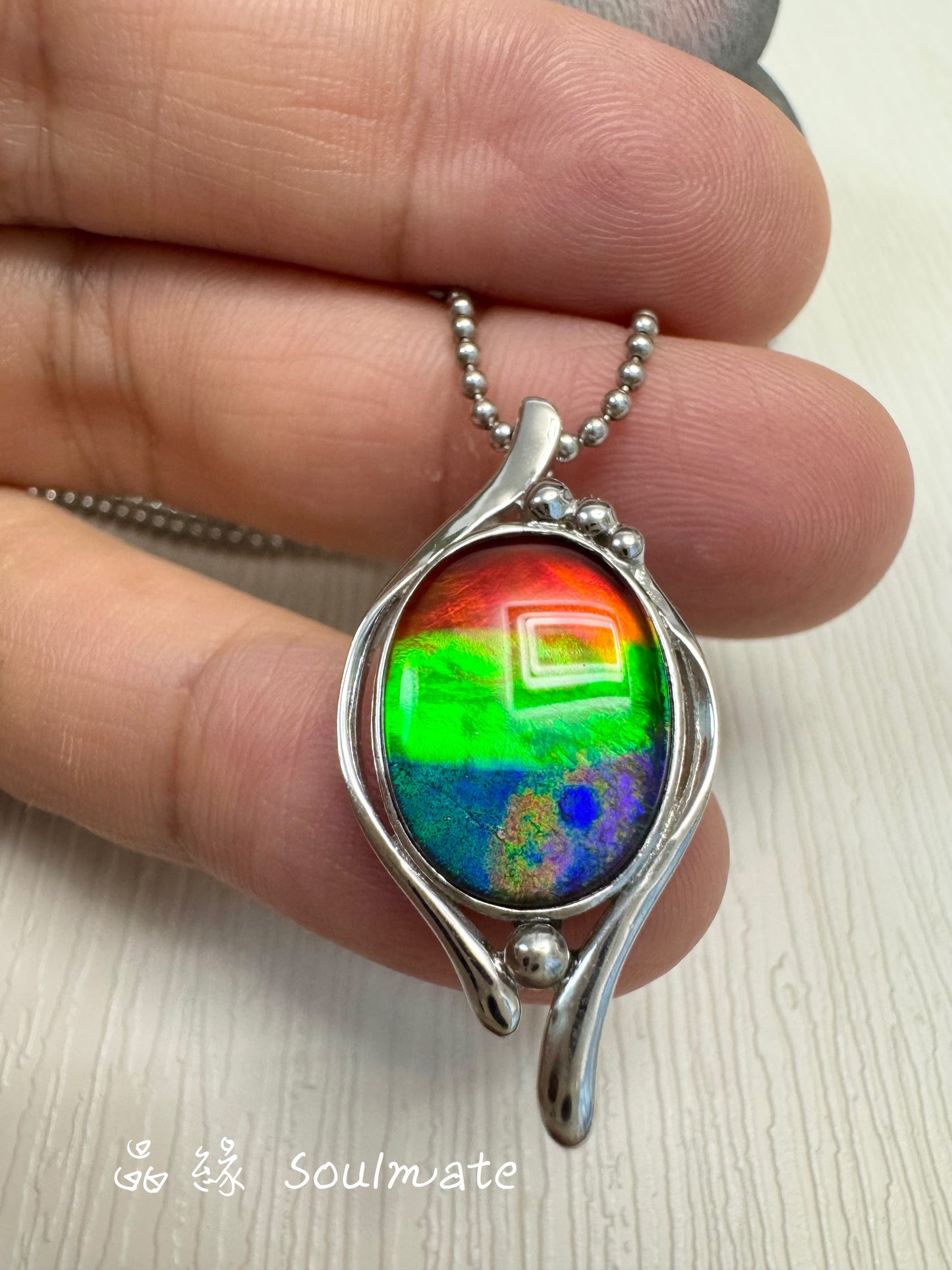 斑彩石吊墜 16x32mm (石12x16mm)