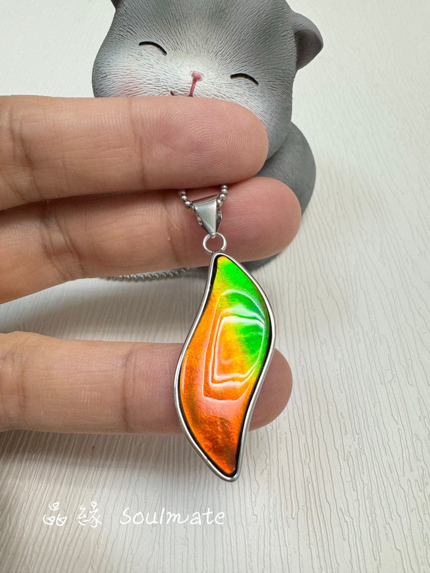 斑彩石吊墜 14x34mm