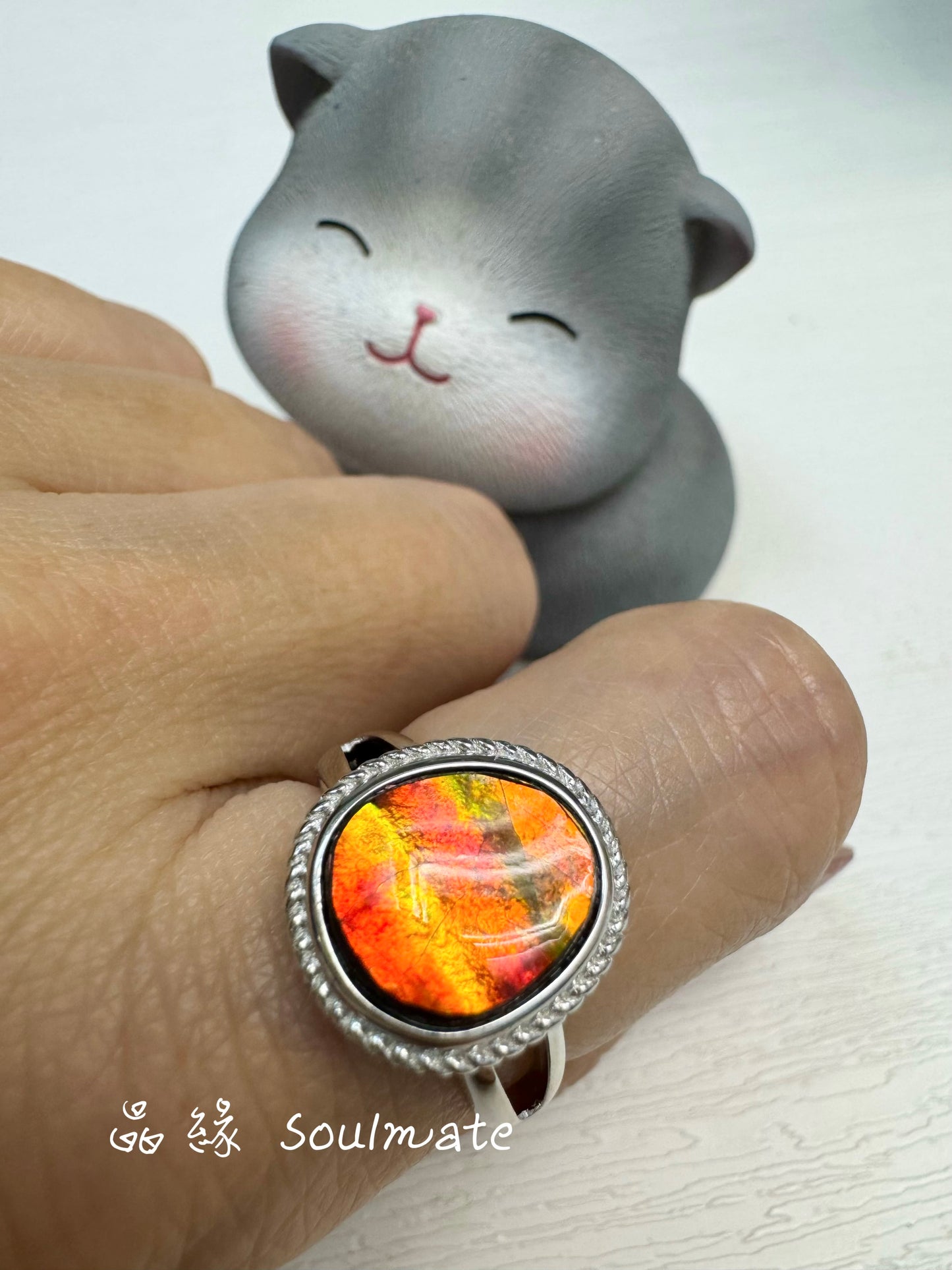 斑彩石戒指 14mm (石11mm)