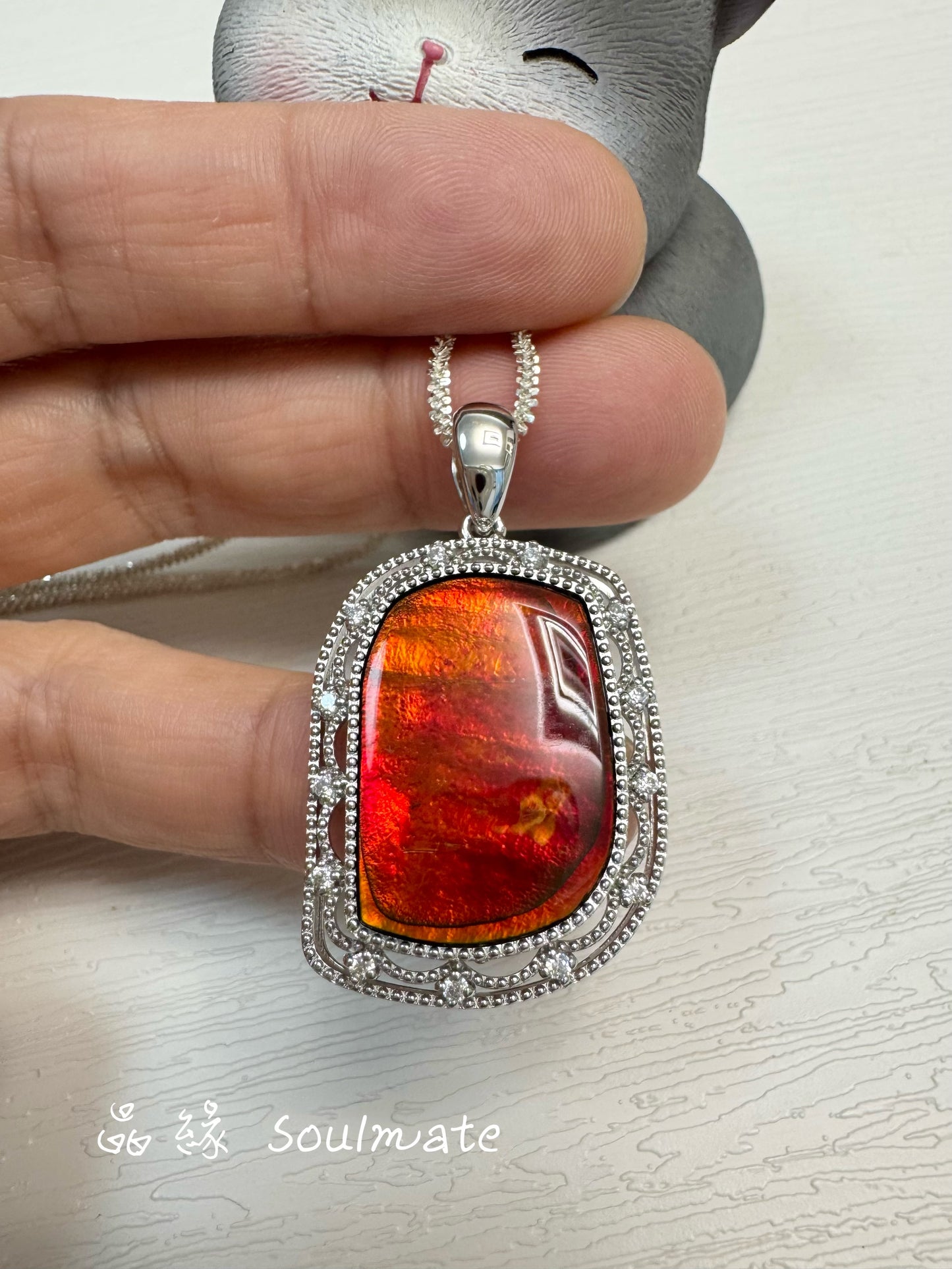 斑彩石吊墜 23x30mm (16x23mm)