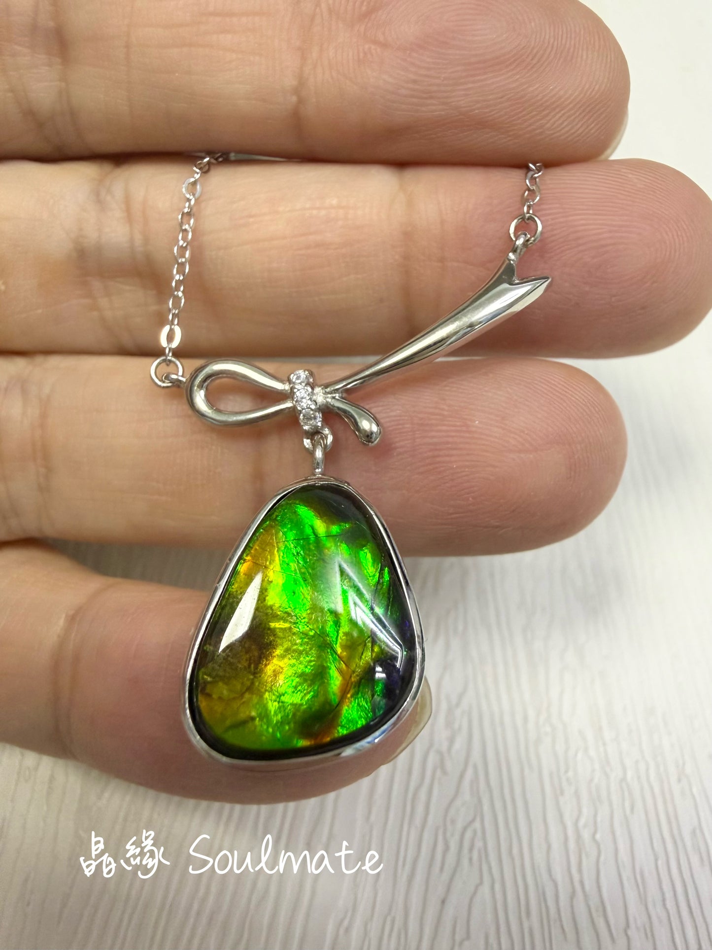 斑彩石頸鏈 14x16mm