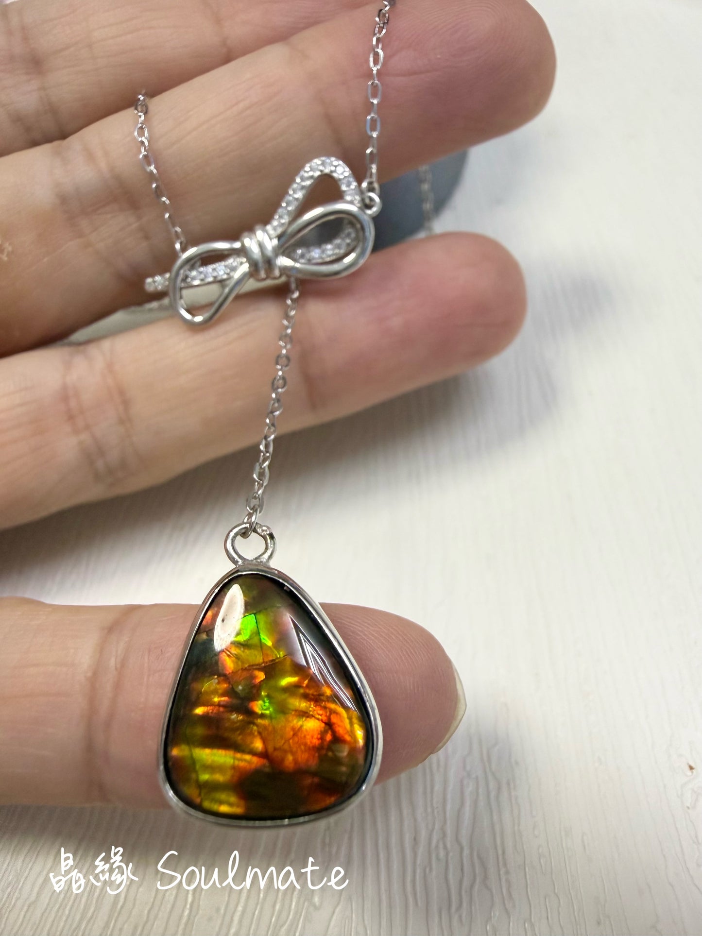 斑彩石頸鏈 12x15mm