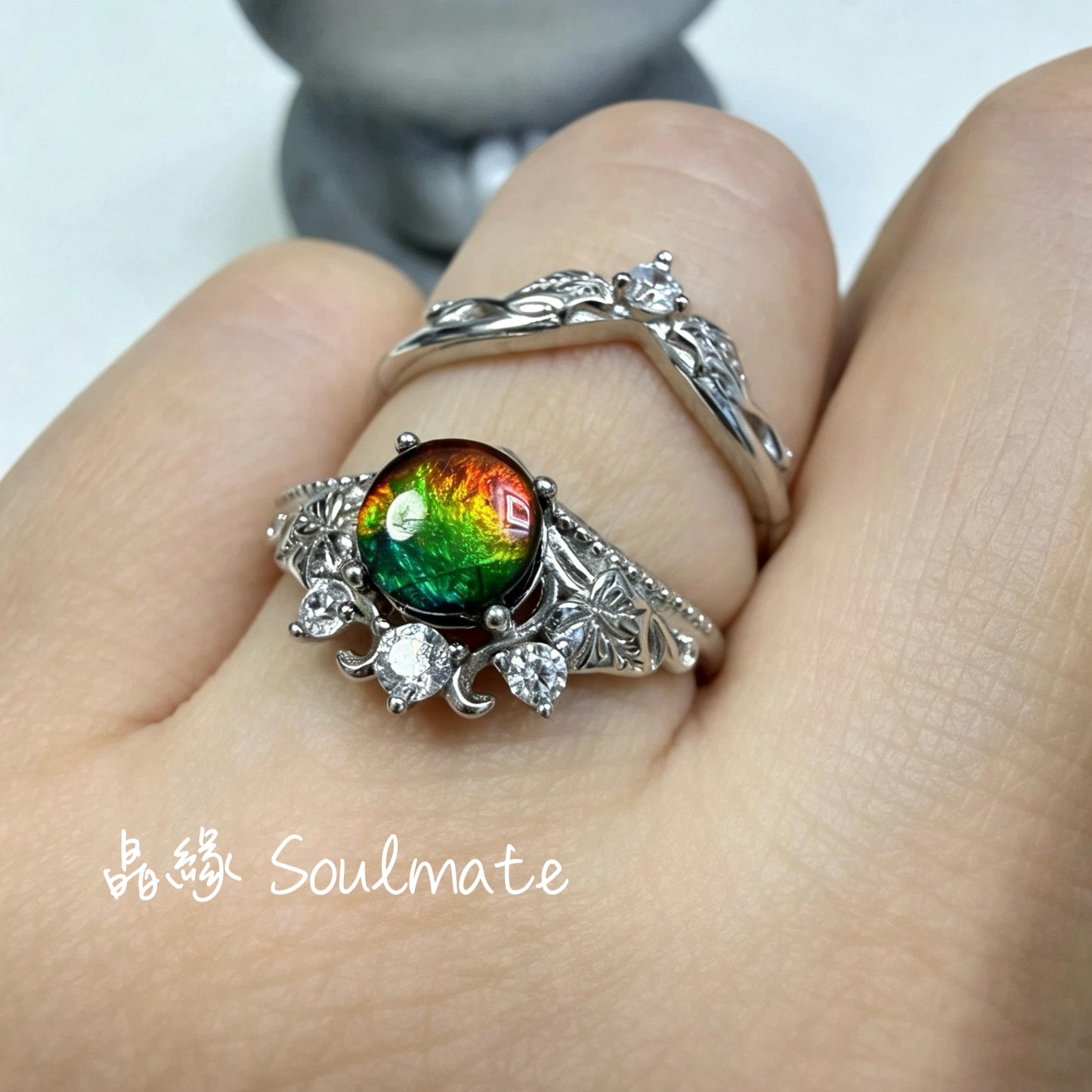 斑彩石戒指 6mm