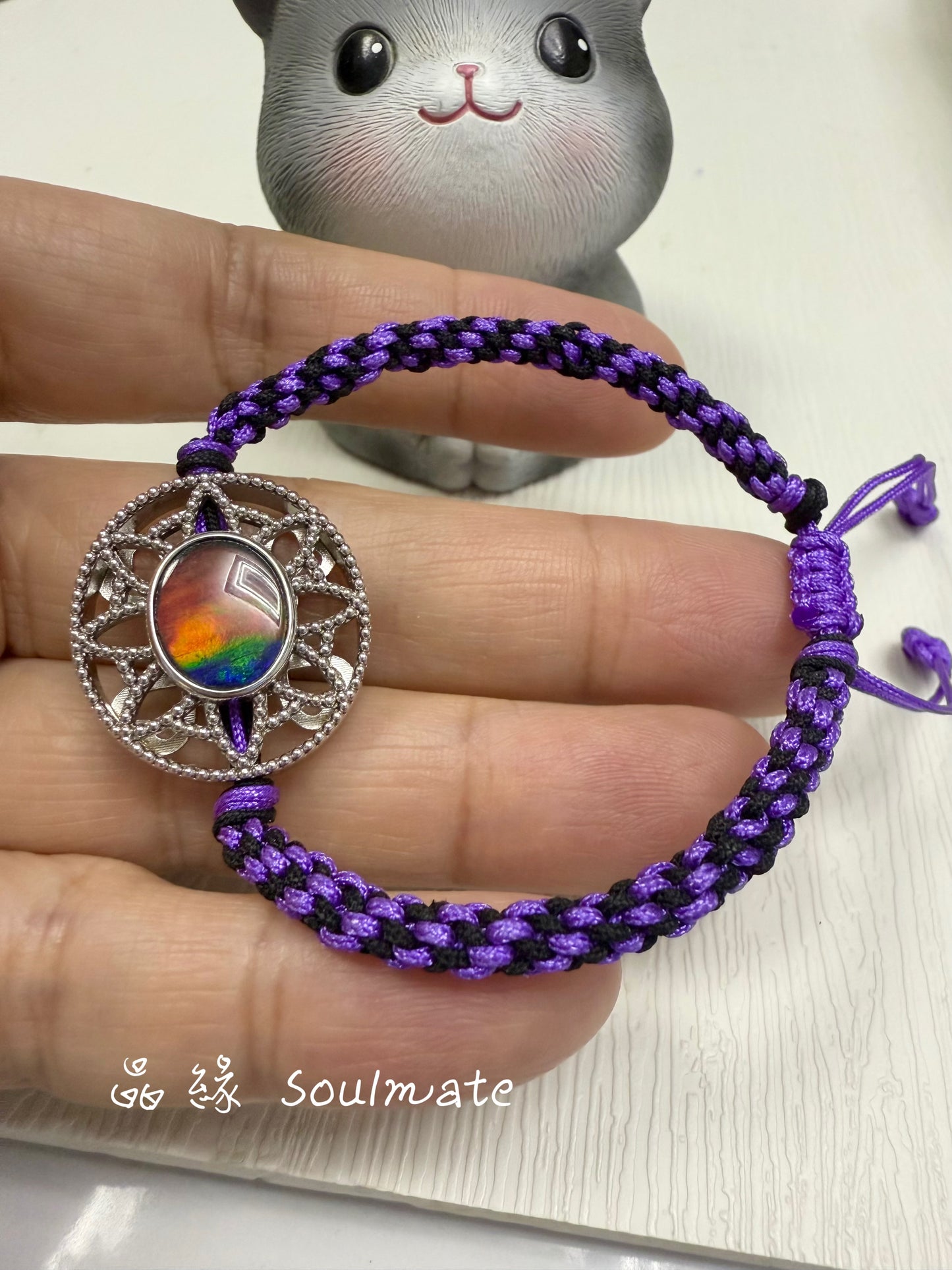 斑彩石手繩 20x23mm (石9x11mm)