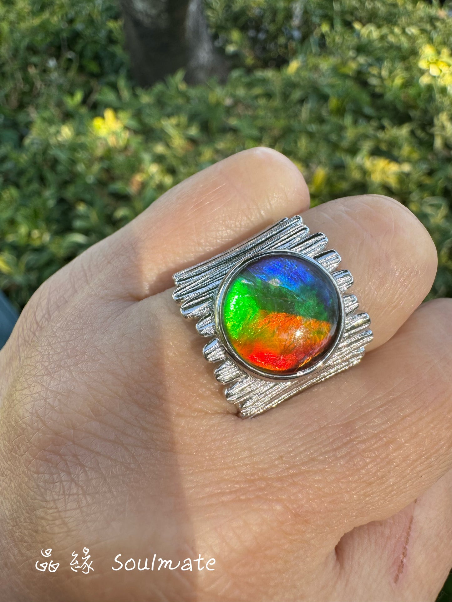 斑彩石戒指(石12mm)