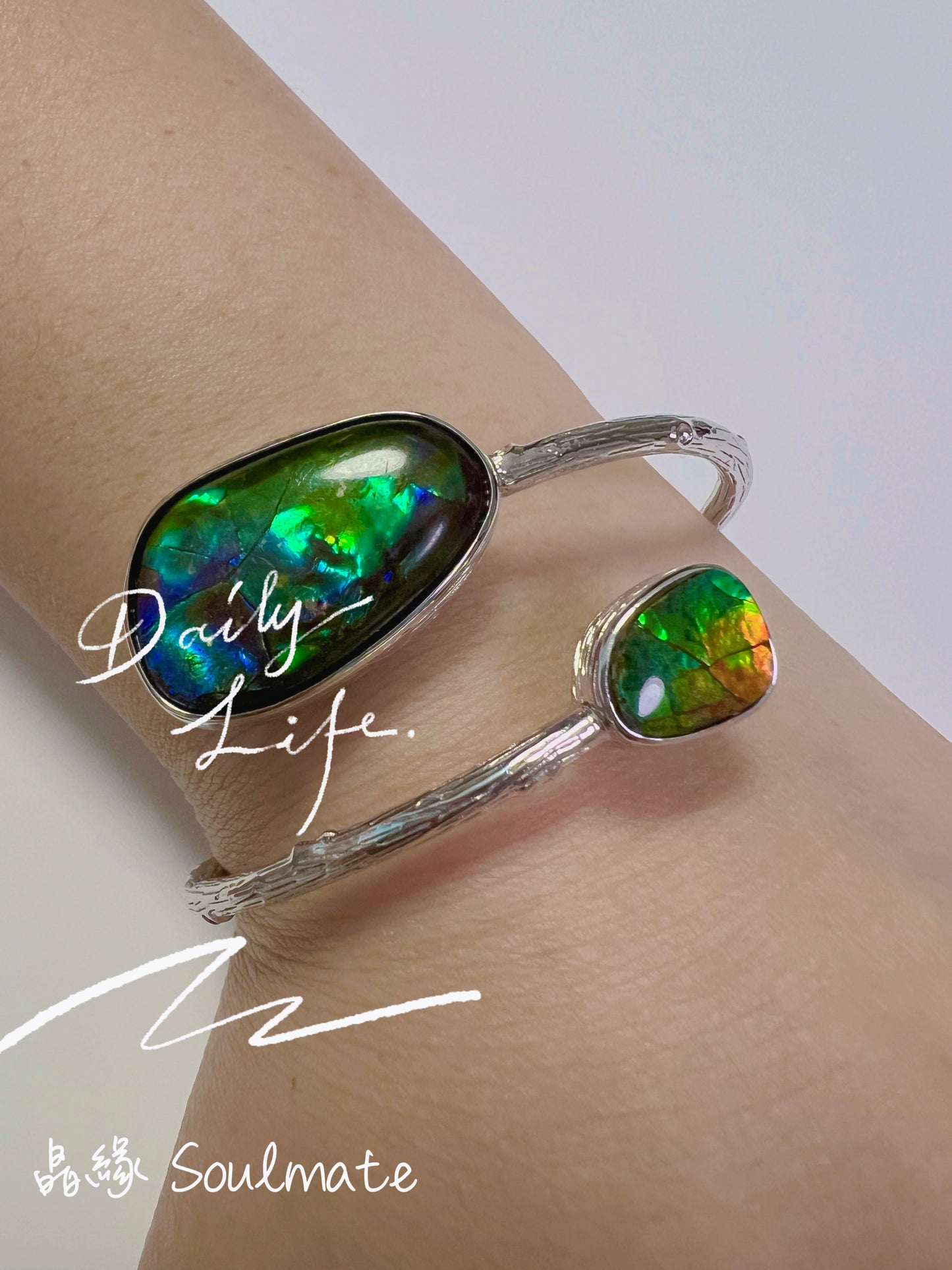 斑彩石手鐲 17x27mm , 10x12mm