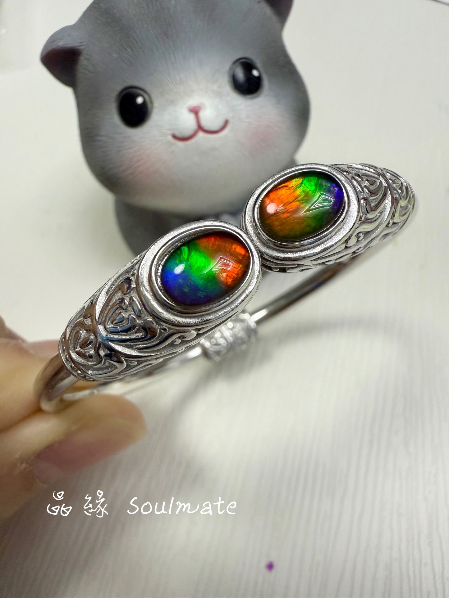 斑彩石手鐲 6x8mm