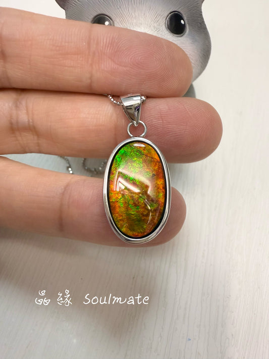 斑彩石吊墜 13x21mm