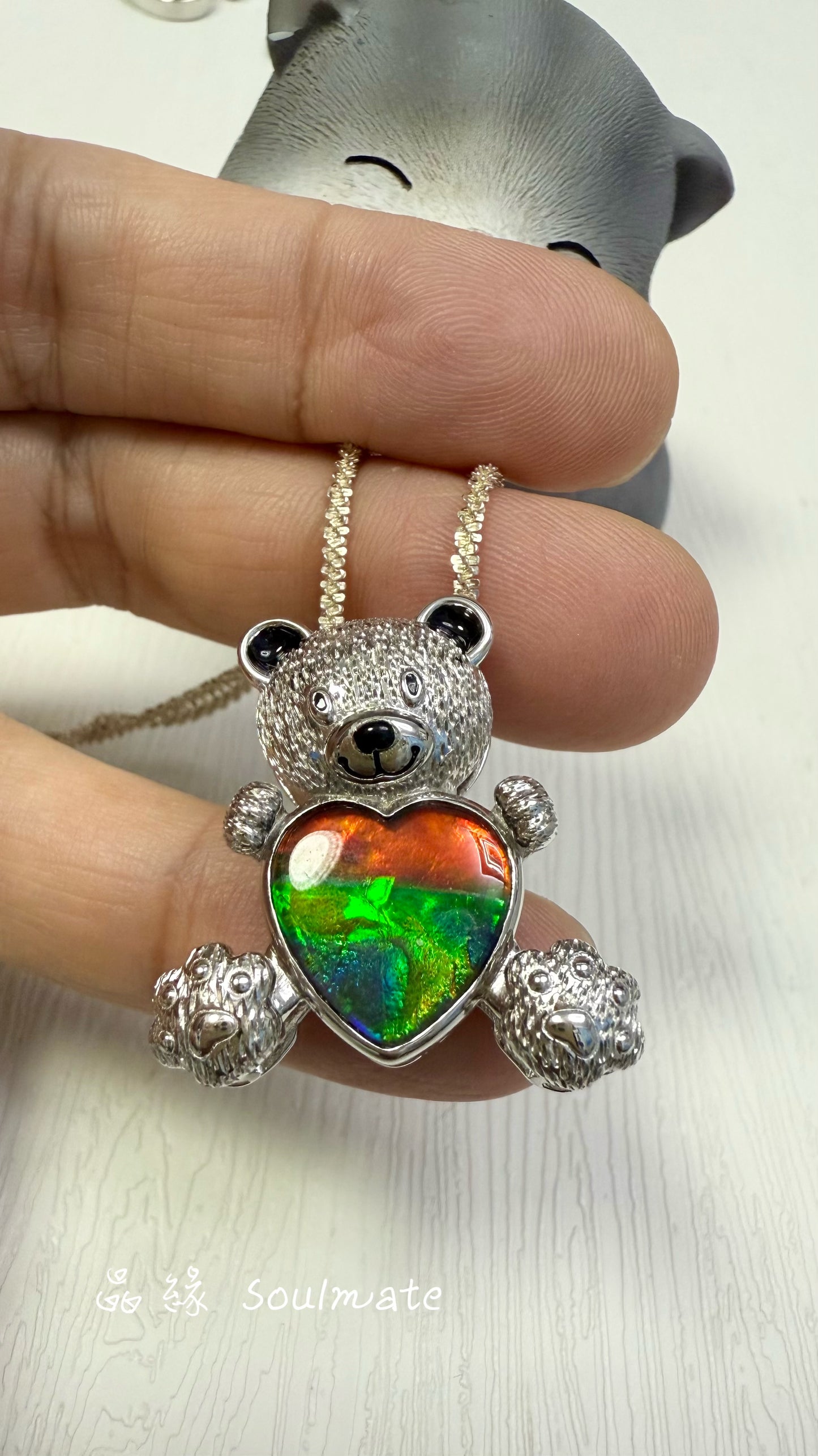 斑彩石吊墜 26mm (石13mm)