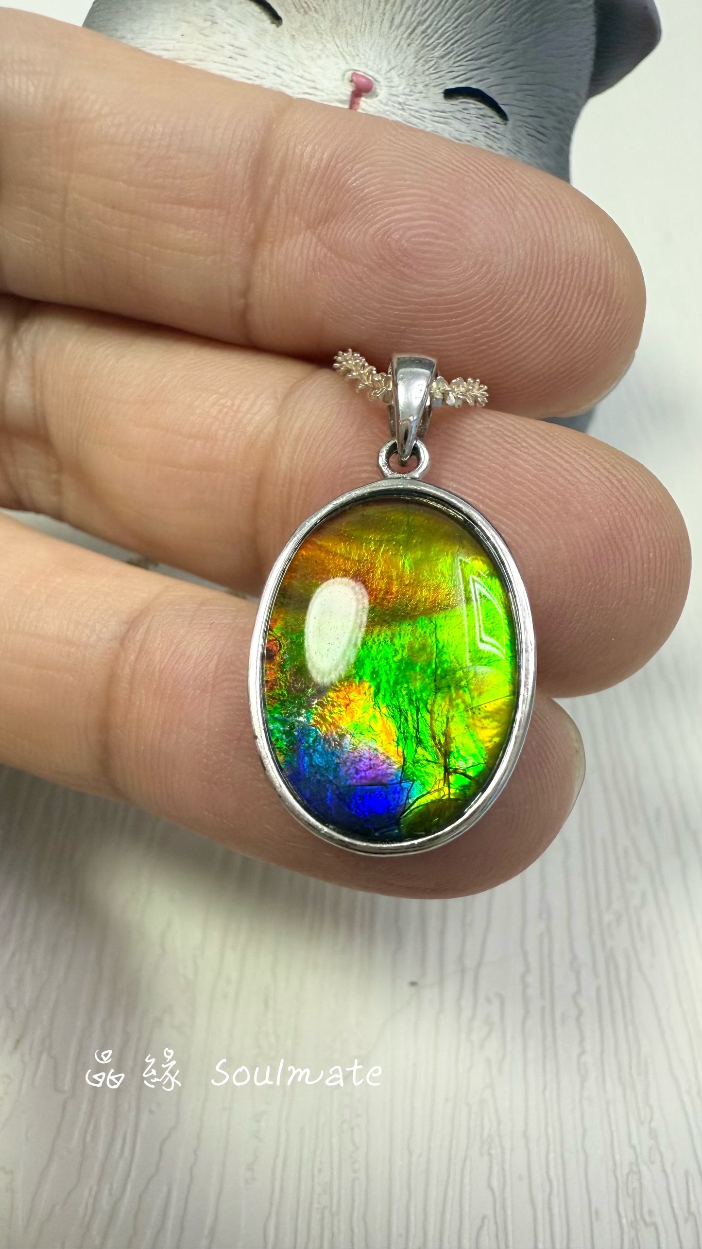 斑彩石吊墜 14x18mm