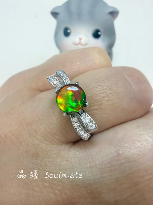 斑彩石戒指 （石6mm)