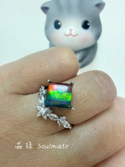 斑彩石戒指 （石10mm)