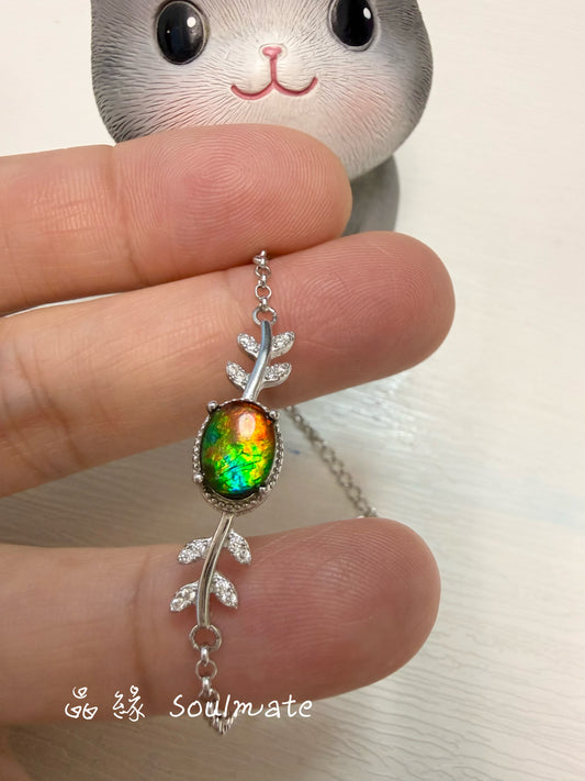 斑彩石手鏈 （石6x8mm)