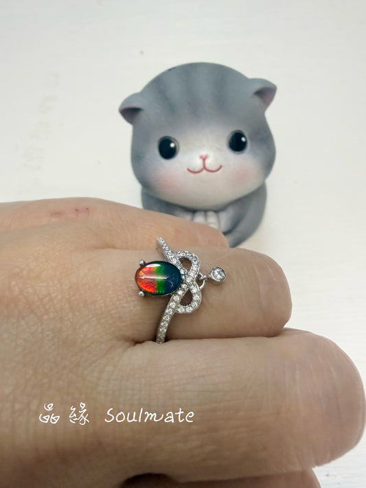斑彩石戒指 （石5x7mm)