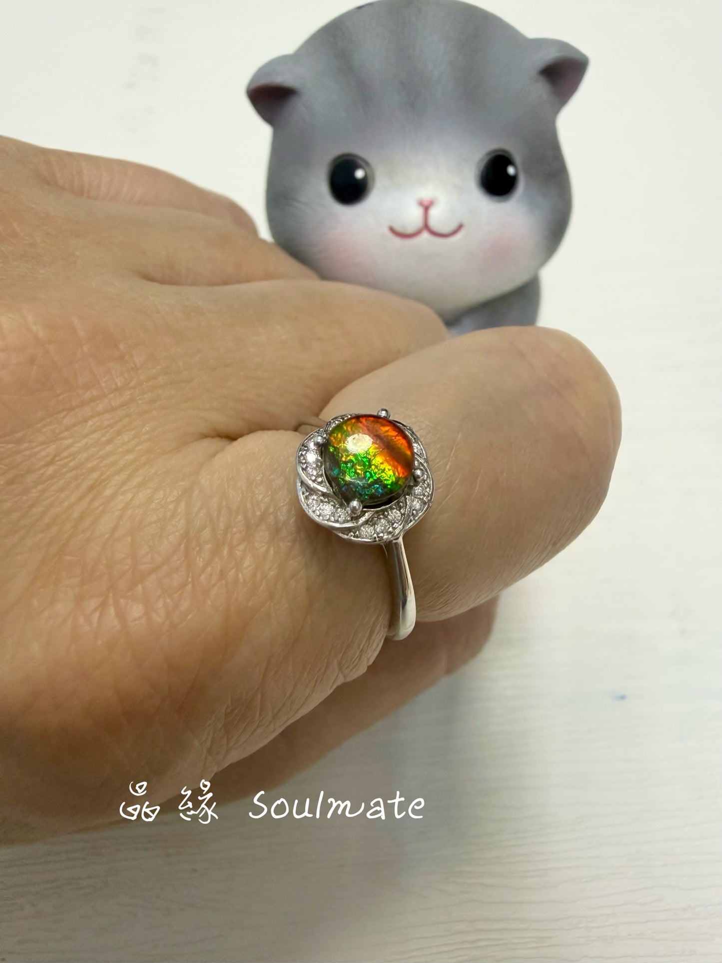 斑彩石戒指 （石6mm)
