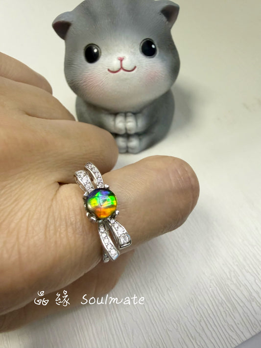斑彩石戒指 （石6mm)