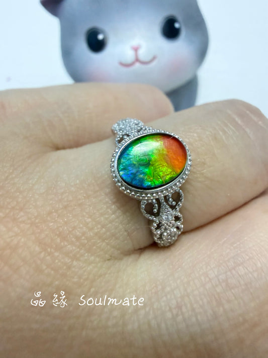 斑彩石戒指(石6x8mm)